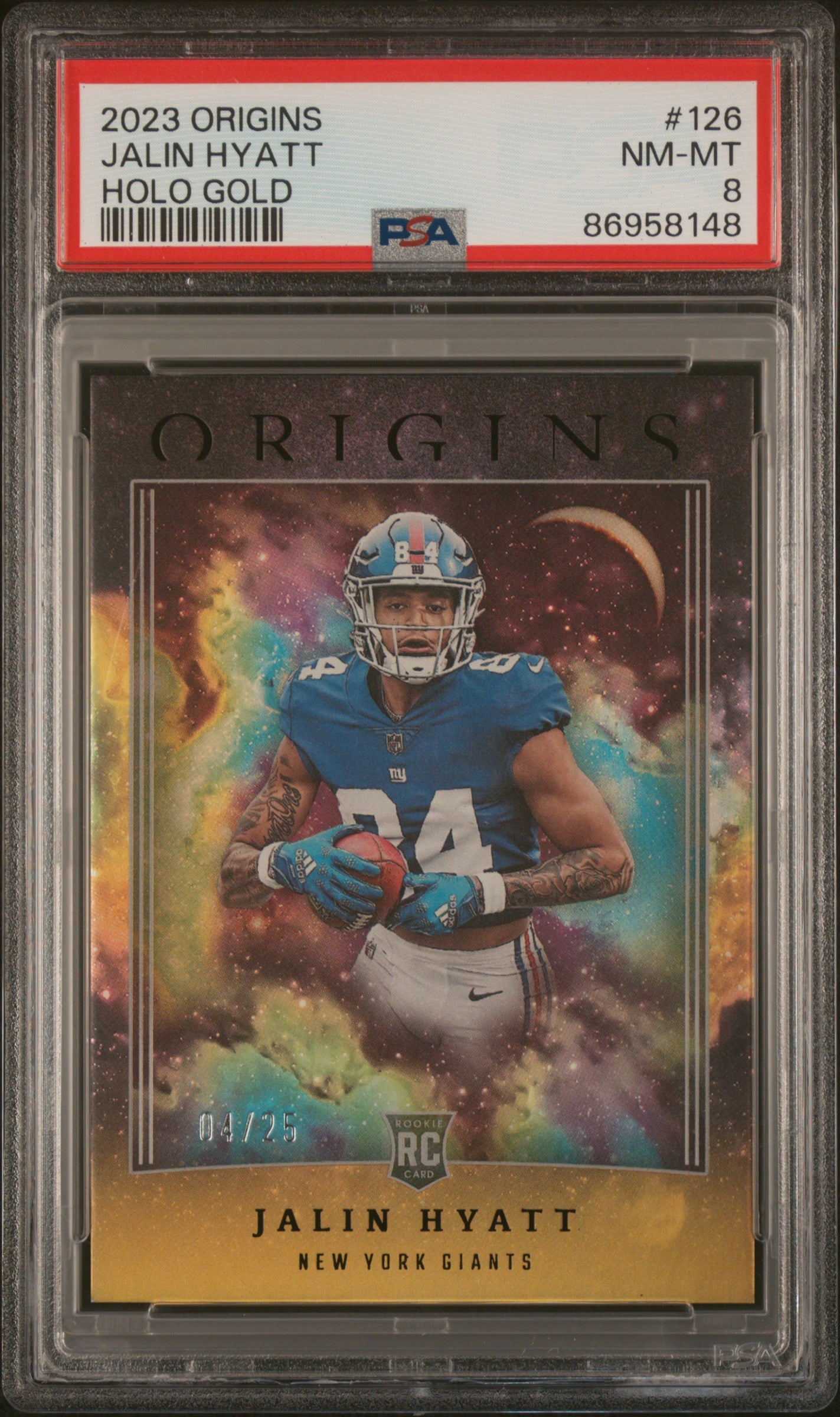 2023 Panini Origins Holo Gold Jalin Hyatt #126 PSA 8