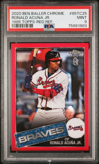2020 Ben Baller Chrome Ronald Acuna 1985 Topps /5 Red Refractor 85TC-25 PSA 9
