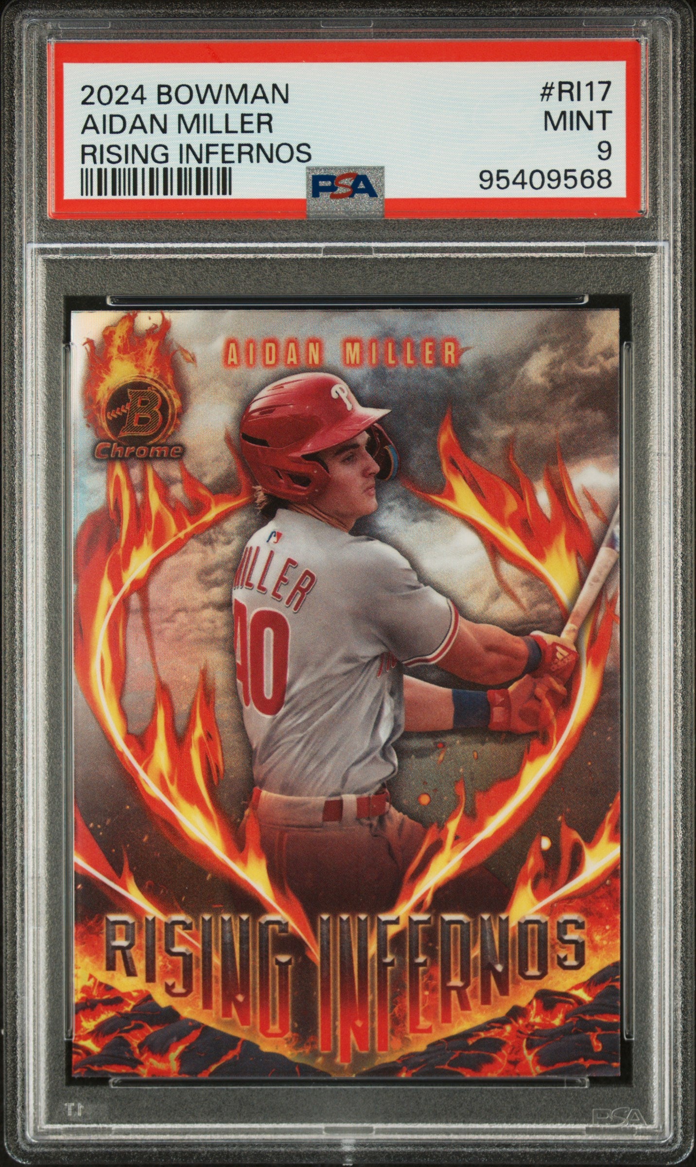 2024 Bowman Aidan Miller Rising Infernos PSA 9