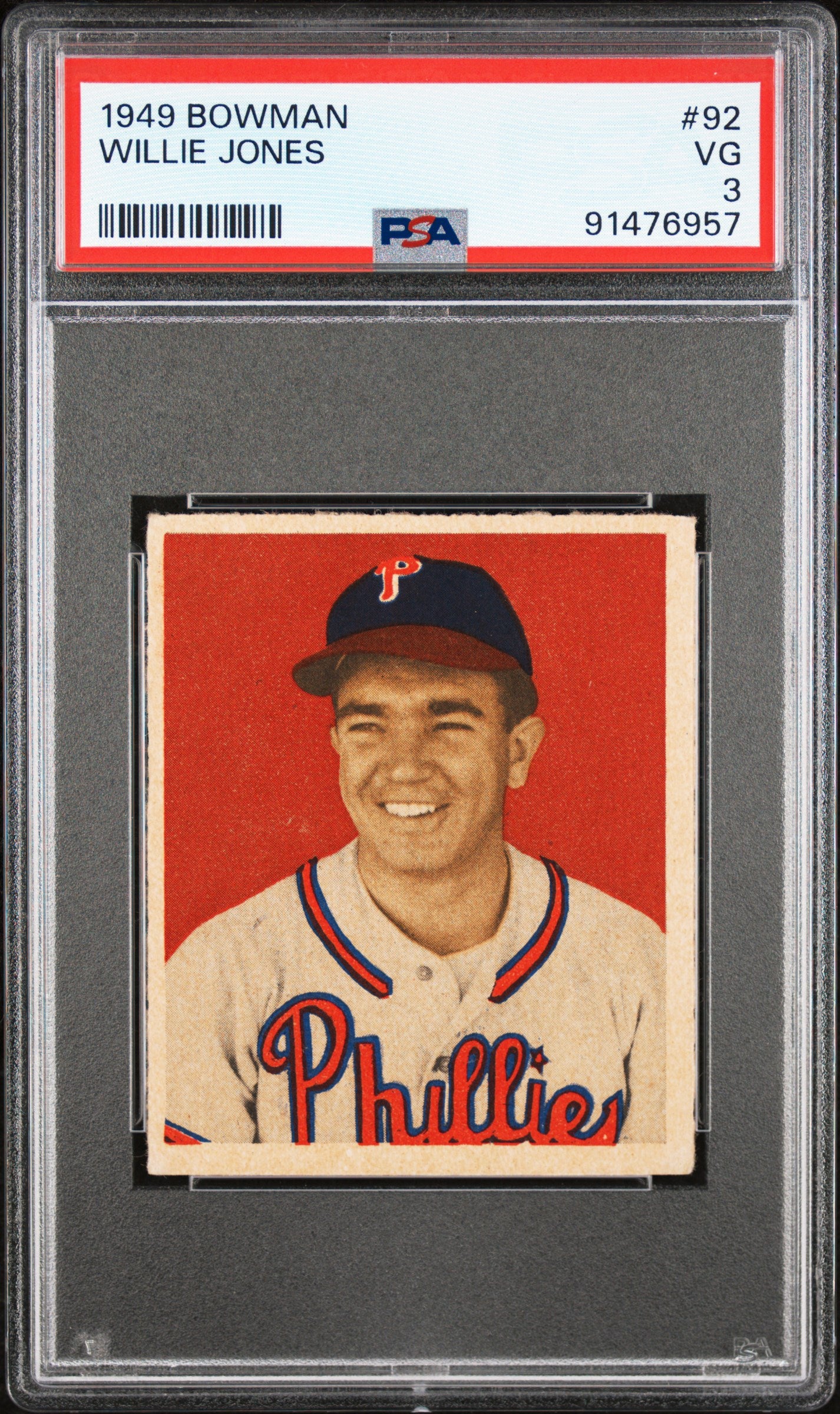 1949 Bowman Willie Jones #92 PSA 3