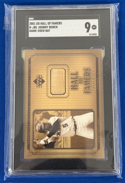 2001 Upper Deck Hall of Famers Johnny Bench #B-JBe SGC 9