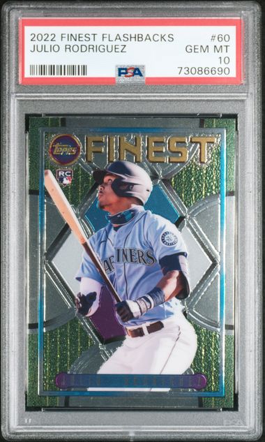 2022 Topps Finest Julio Rodriguez Flashbacks PSA 10