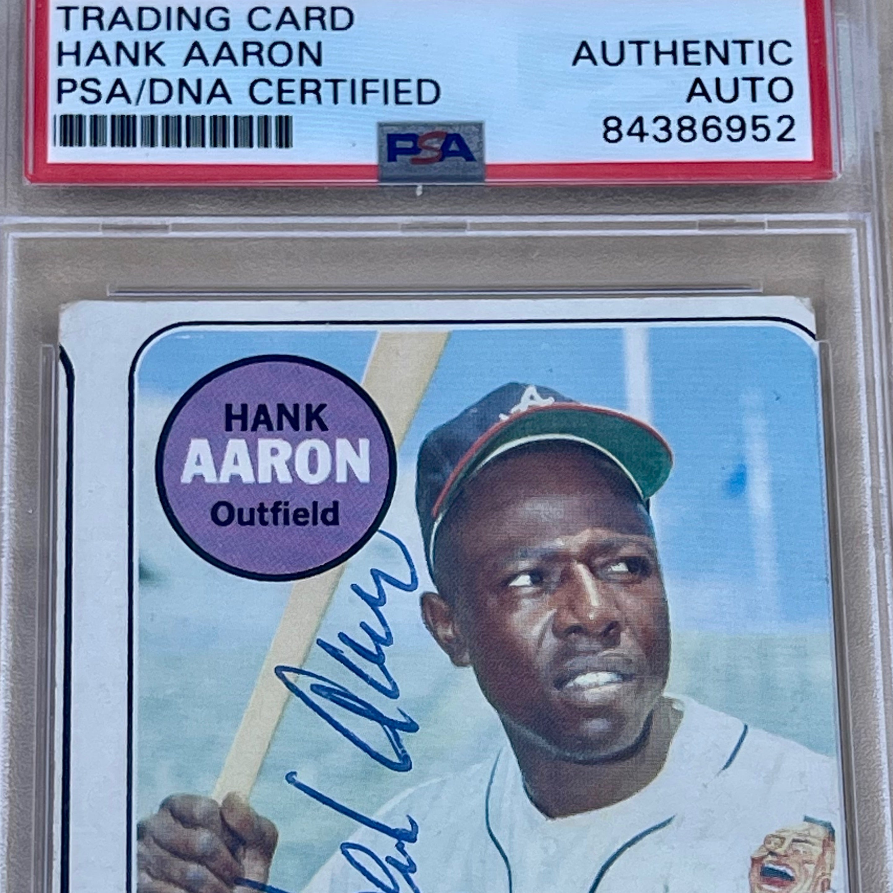1969 Topps Hank Aaron #100 Auto PSA Authentic