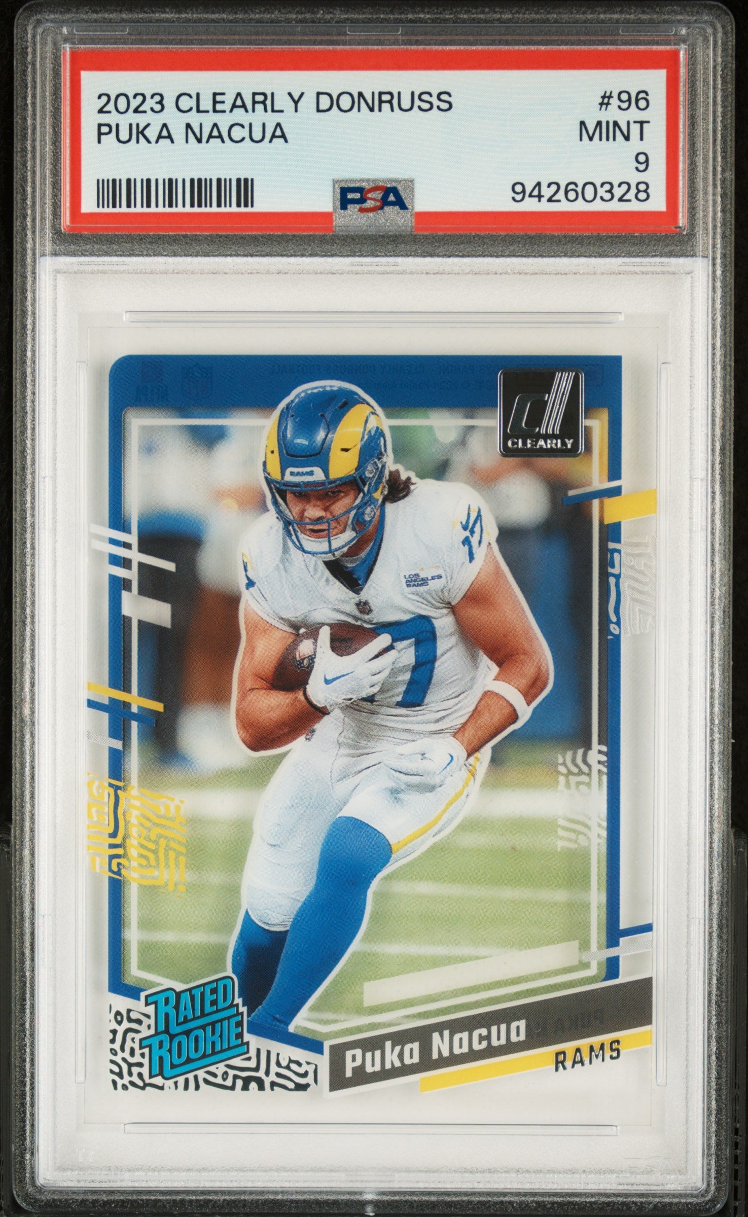 2023 Panini  Puka Nacua Clearly Donruss #96 PSA 9