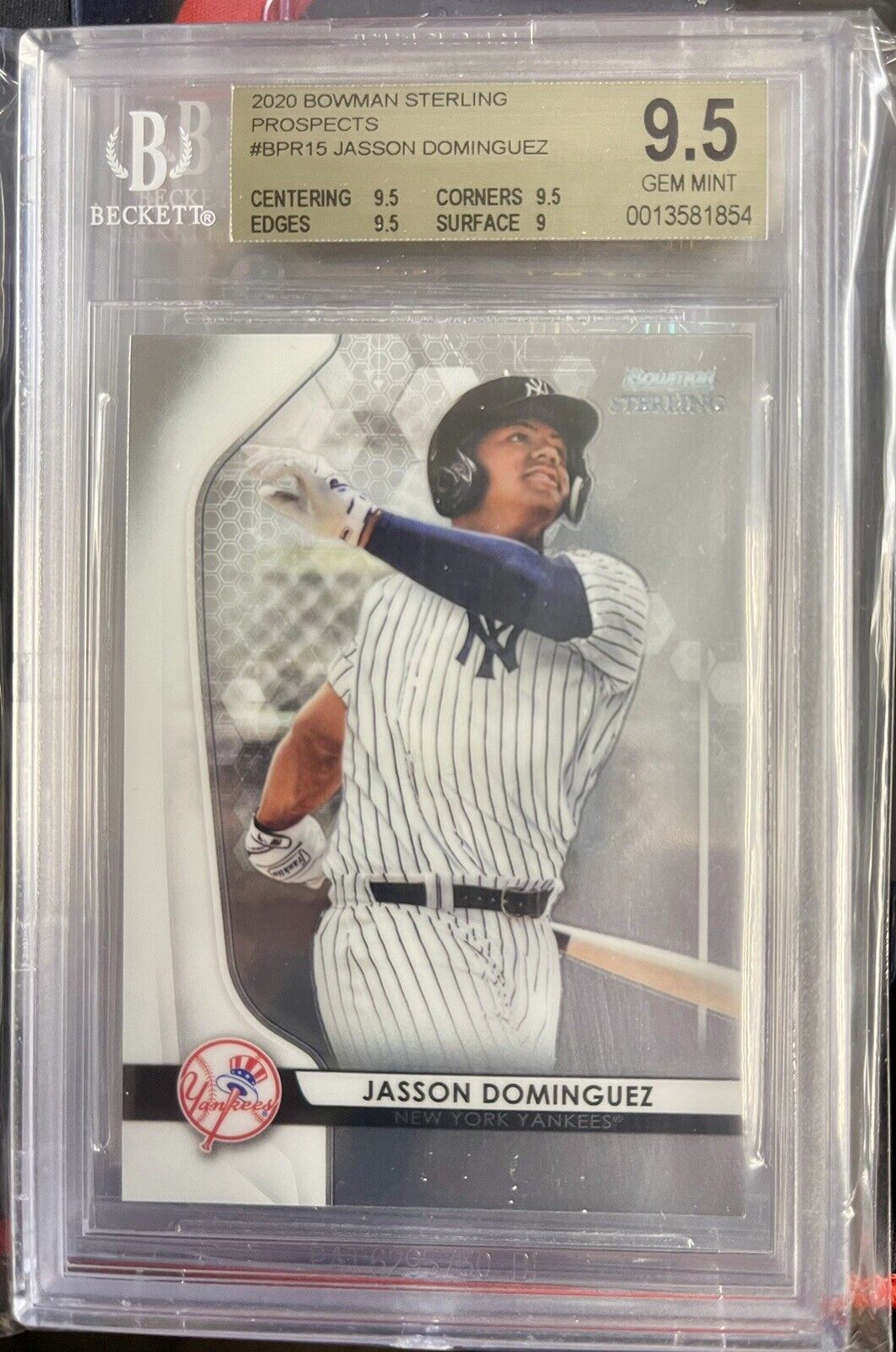 2020 Bowman Sterling Jasson Dominguez Prospect #BPR15 BGS 9.5