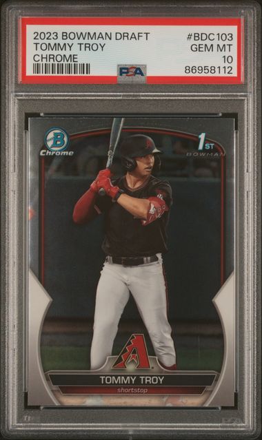 Tommy Troy 2023 Bowman Draft Chrome #BDC103 PSA 10