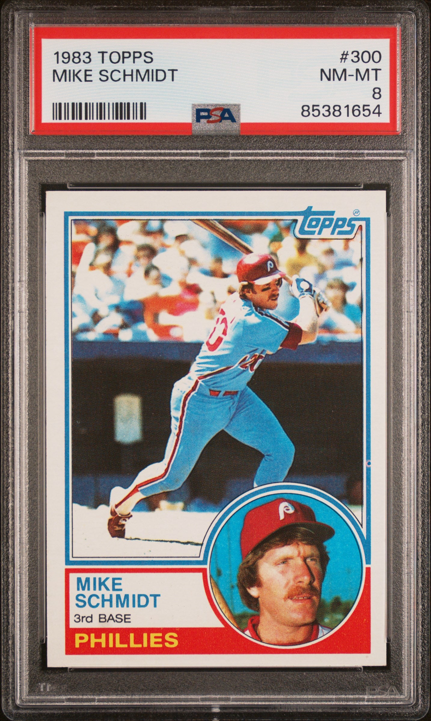 1983 TOPPS 300 MIKE SCHMIDT PSA 8 - front