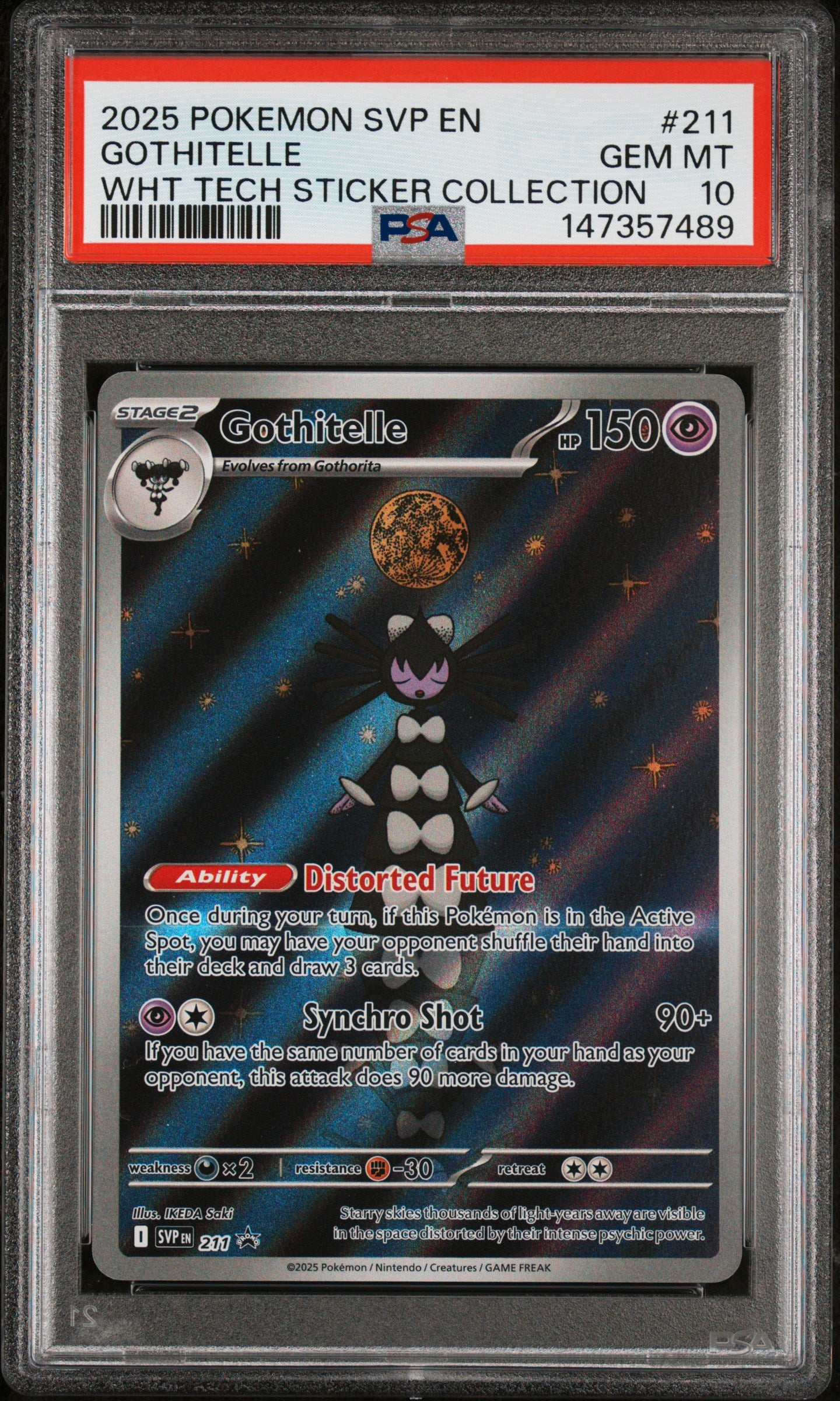2025 POKEMON SVP EN-SV BLACK STAR PROMO 211 GOTHITELLE WHITE FLARE TECH STICKER COLLECTION PSA 10 - front