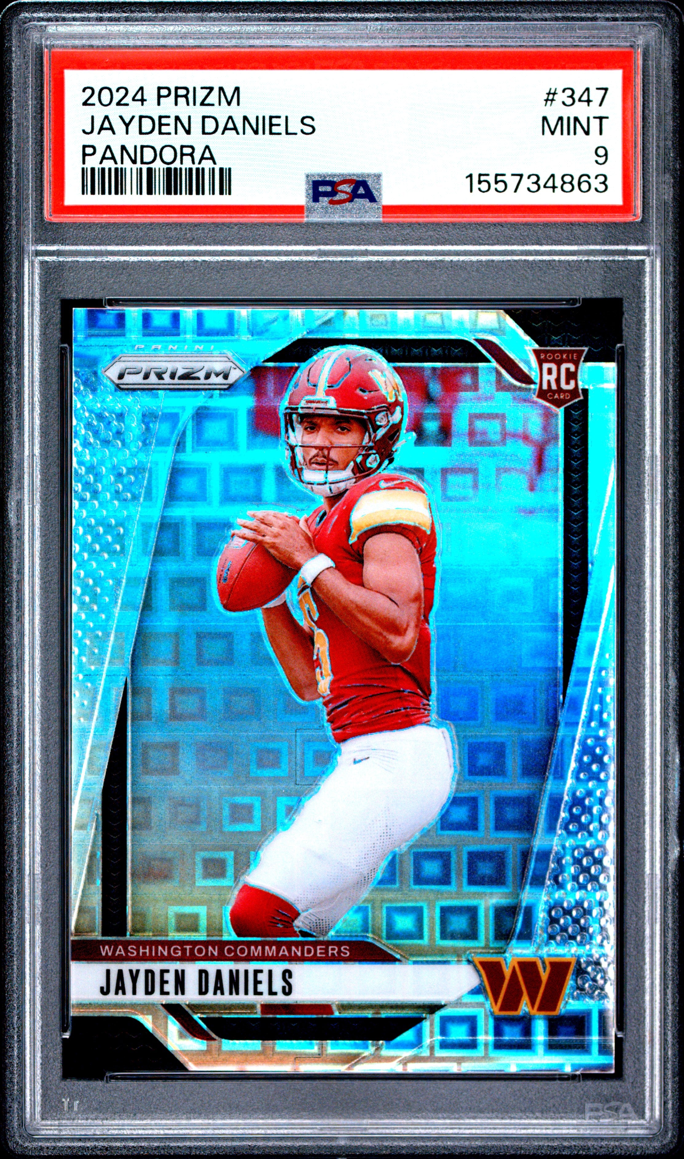 2024 PANINI PRIZM 347 JAYDEN DANIELS PANDORA PSA 9 - front