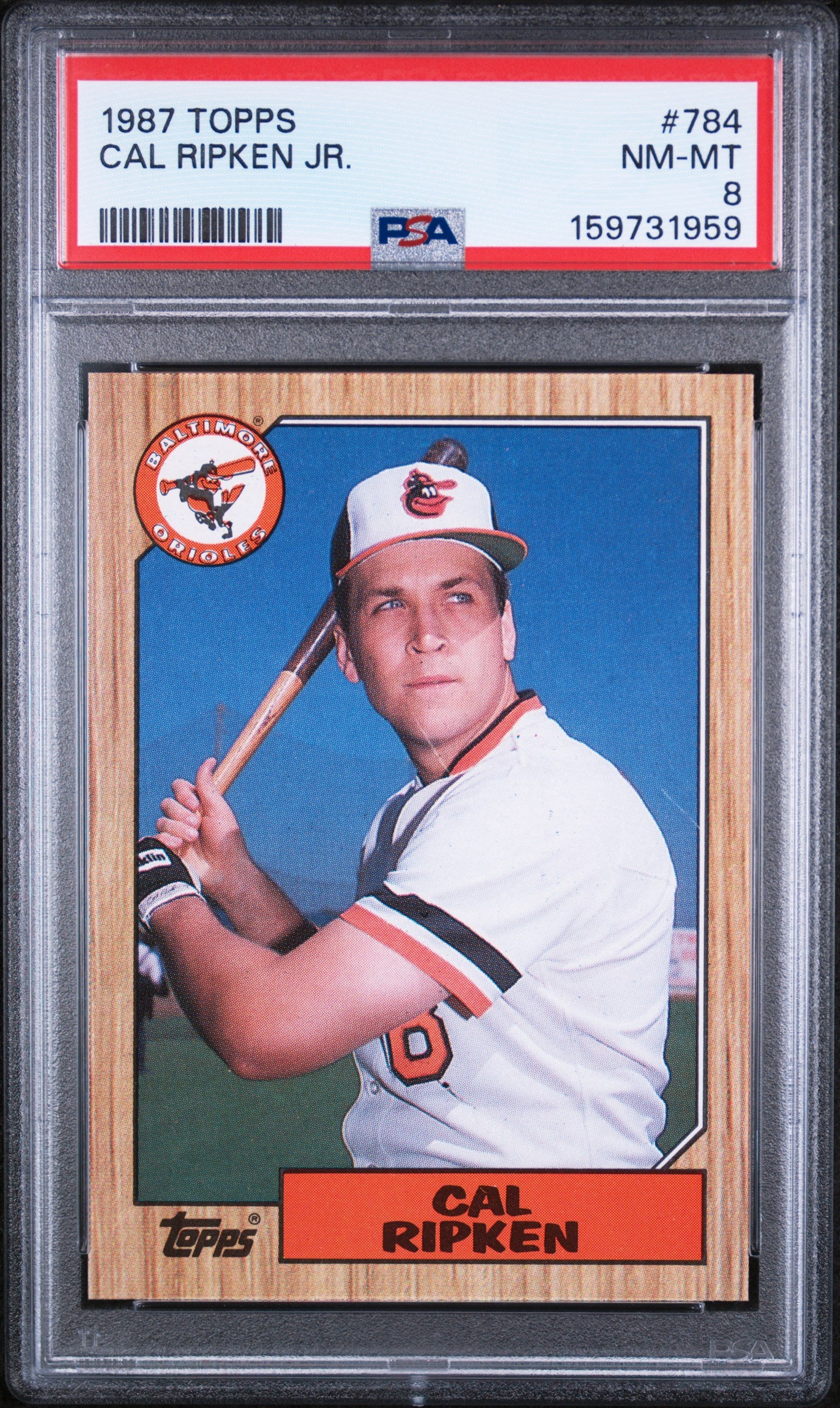 1987 TOPPS 784 CAL RIPKEN JR. PSA 8 - front