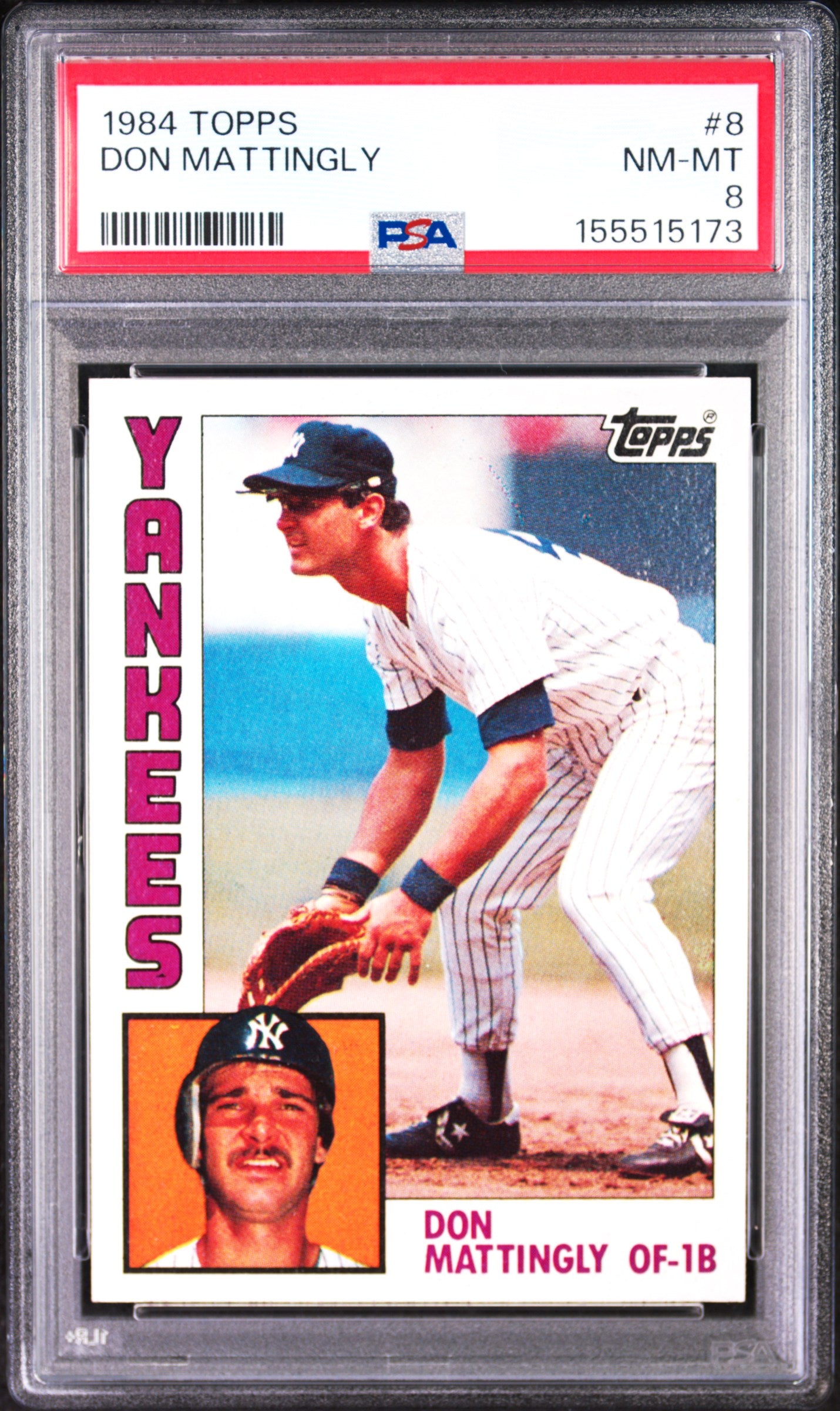 1984 TOPPS 8 DON MATTINGLY PSA 8 - front