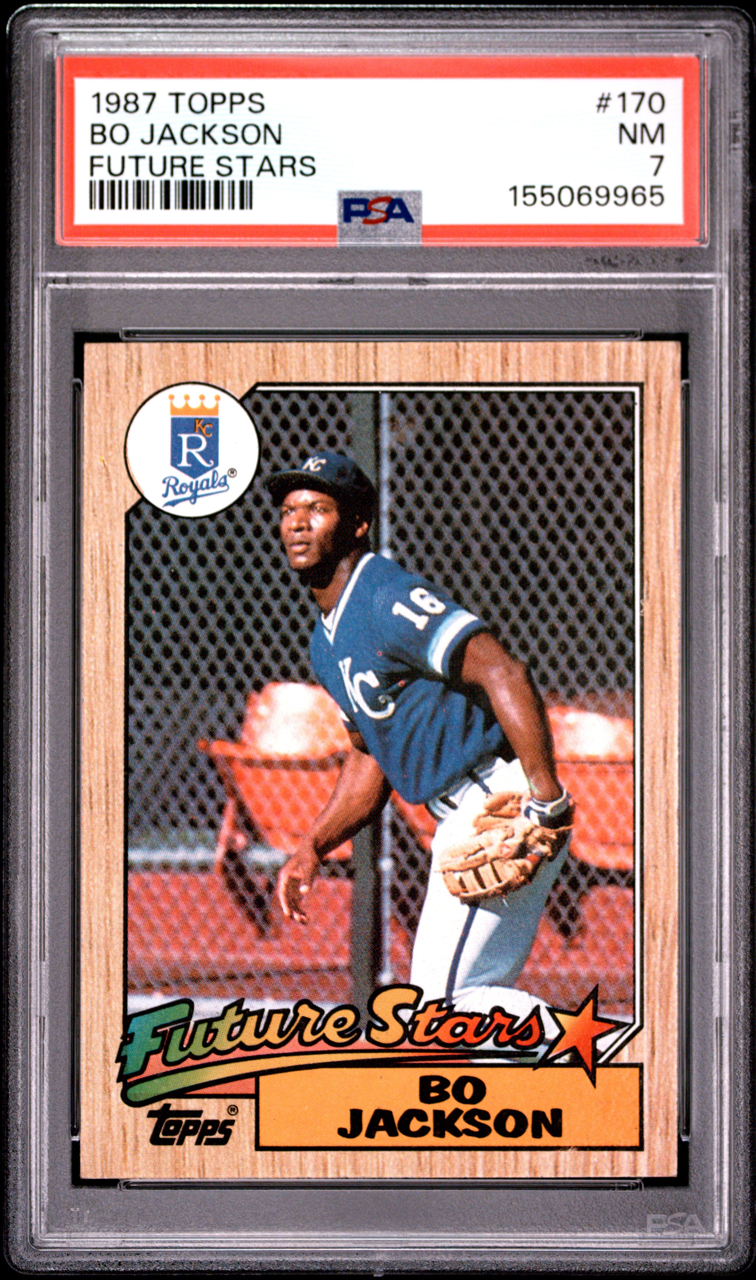 1987 TOPPS 170 BO JACKSON FUTURE STARS PSA 7 - front