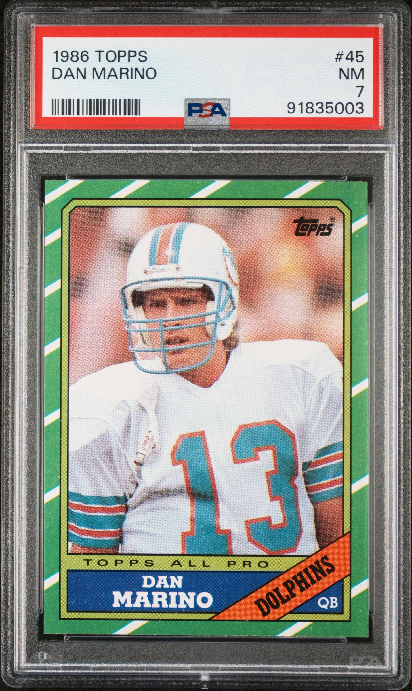 1986 TOPPS 45 DAN MARINO PSA 7 - front