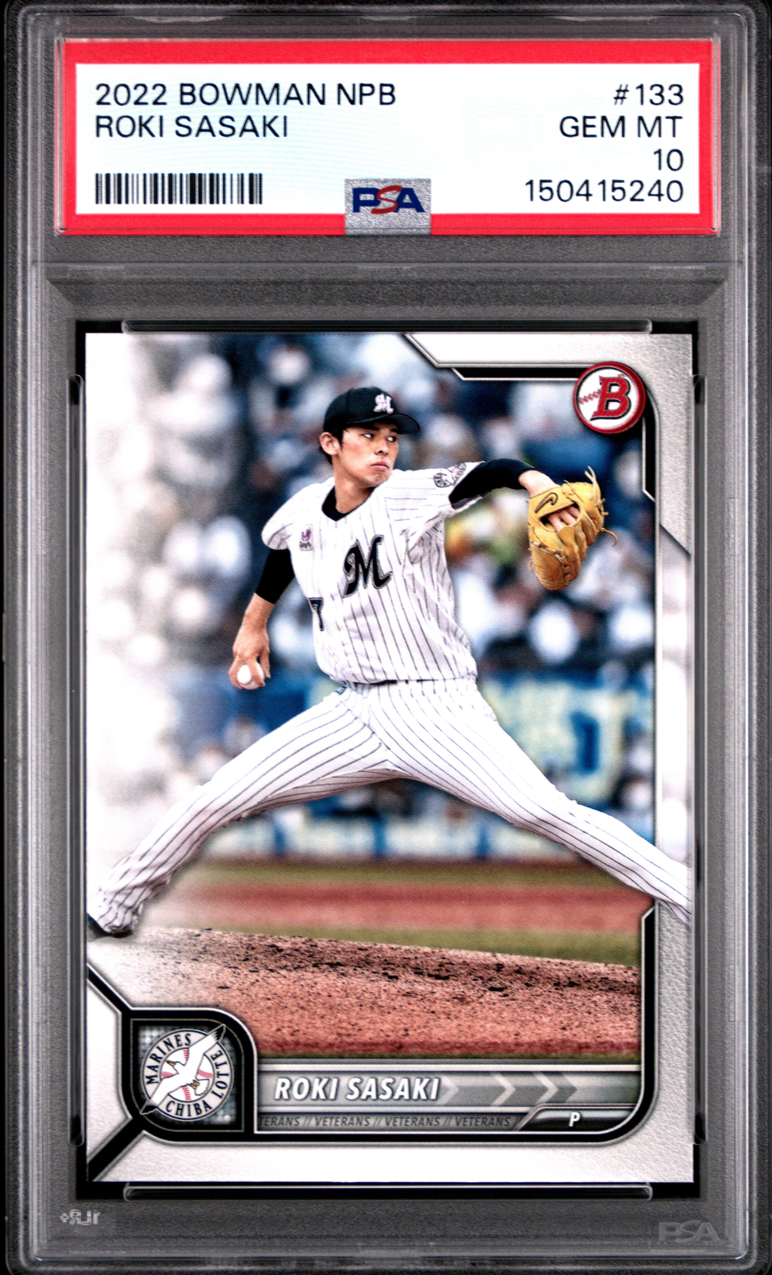 2022 BOWMAN NPB 133 ROKI SASAKI PSA 10 - front