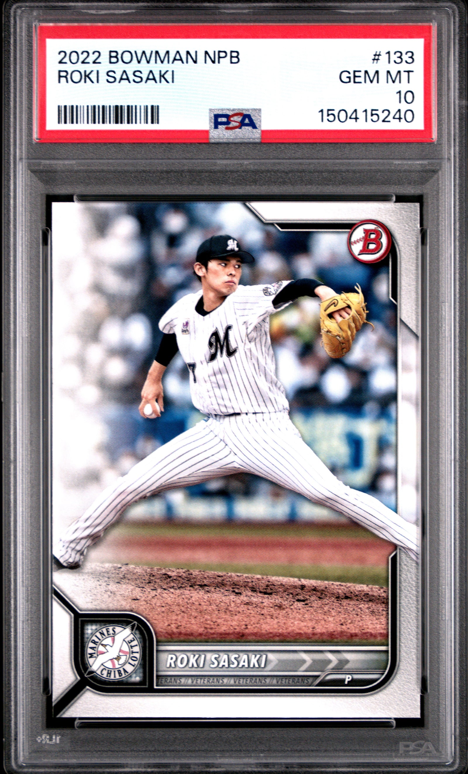 2022 BOWMAN NPB 133 ROKI SASAKI PSA 10 - front