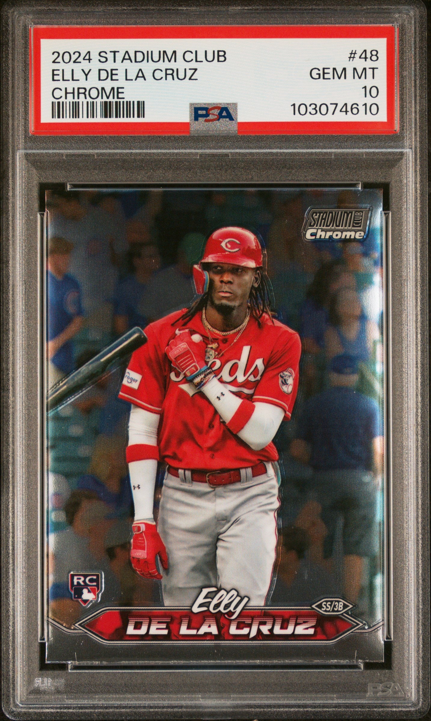 2024 Topps Stadium Club 48 Elly De La Cruz Chrome PSA 10