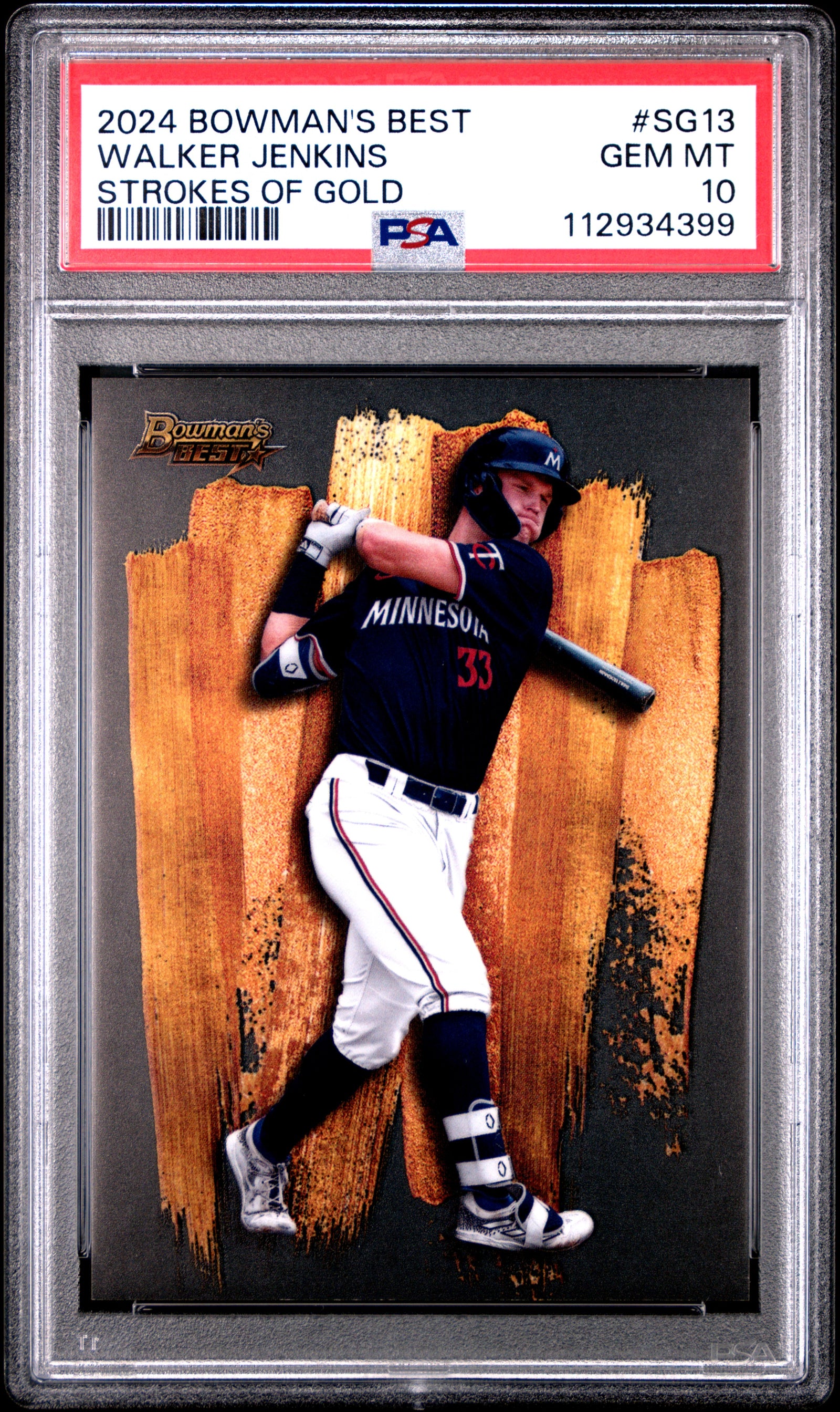 2024 Bowman'S Best Strokes Of Gold Sg13 Walker Jenkins PSA 10
