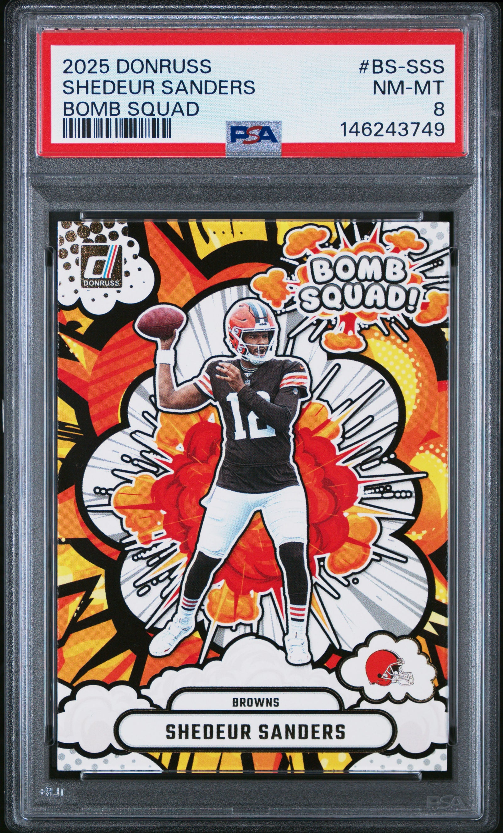 2025 Panini Donruss Bomb Squad Bs-Sss Shedeur Sanders PSA 8