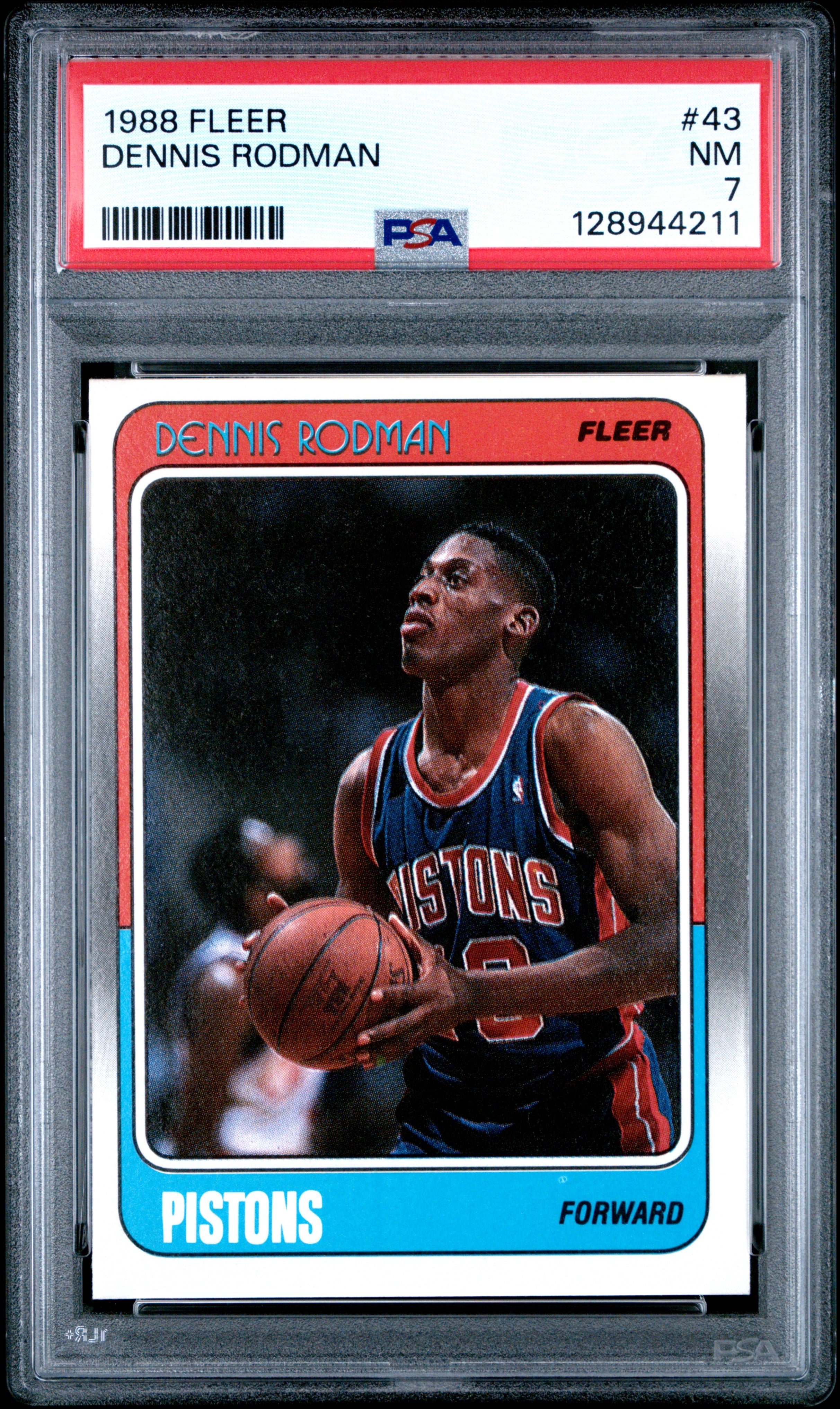 1988 FLEER 43 DENNIS RODMAN PSA 7 - front