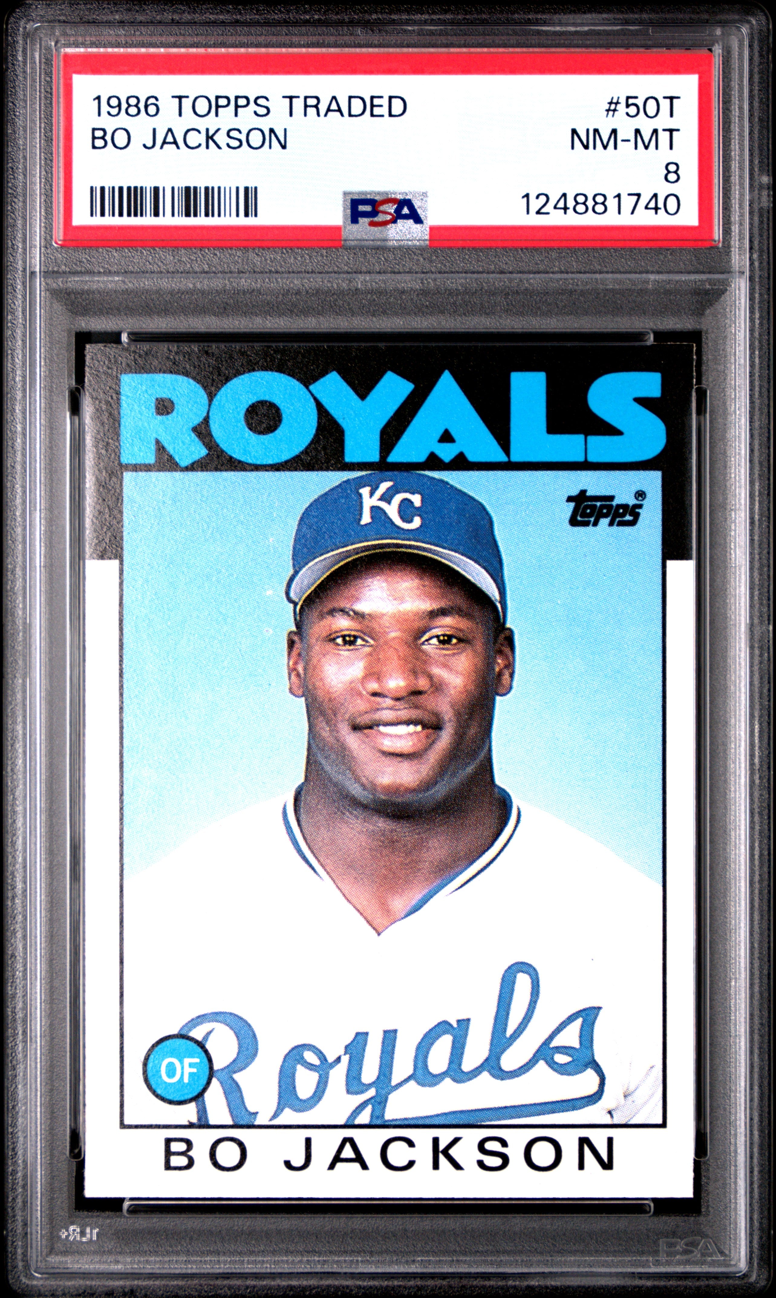 1986 TOPPS TRADED 50T BO JACKSON PSA 8 - front