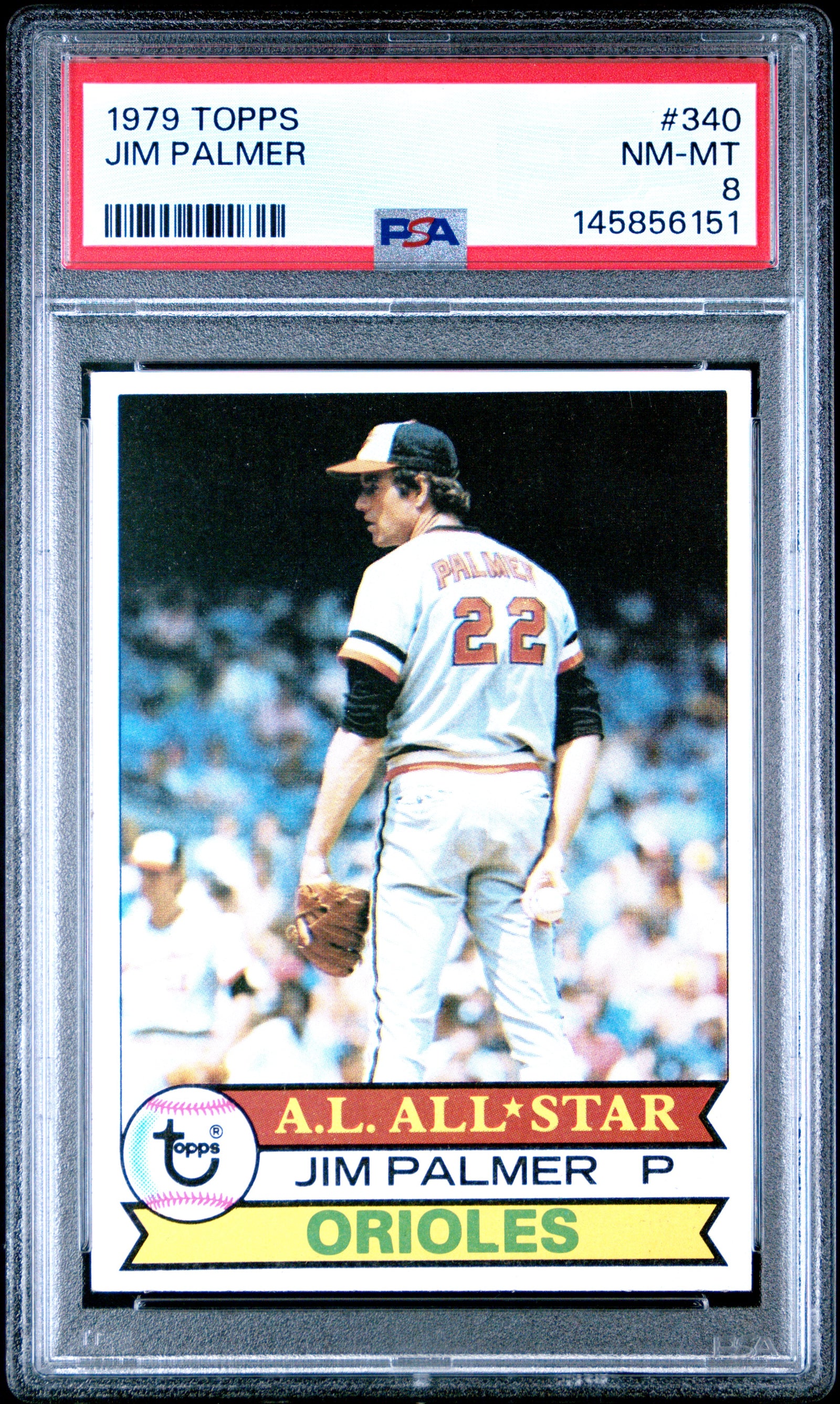 1979 Topps 340 Jim Palmer PSA 8