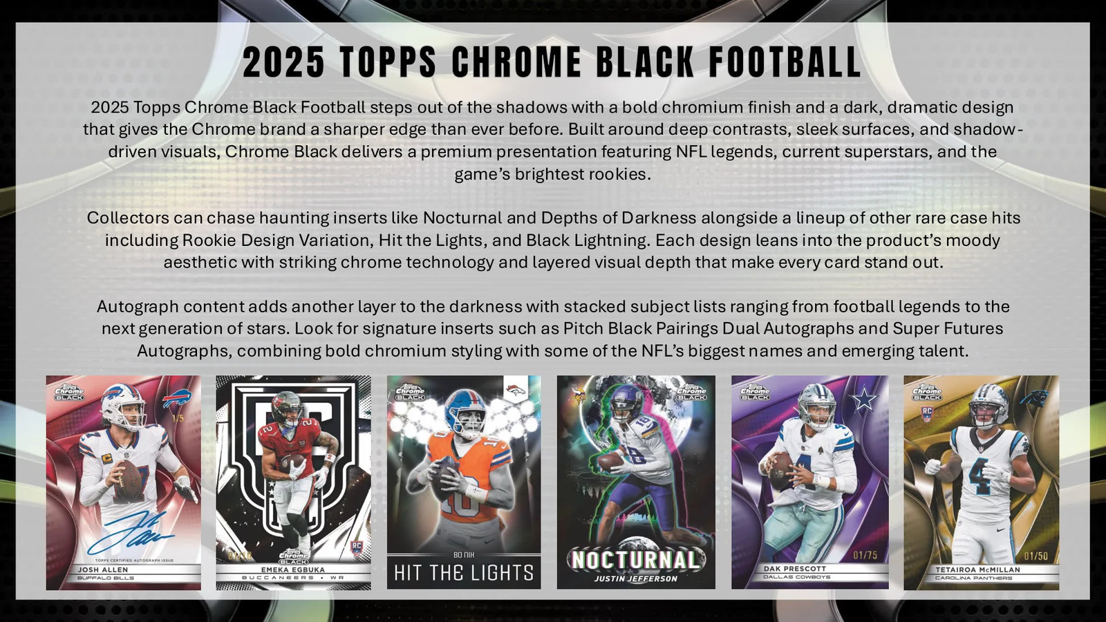 2025 Topps Chrome Black Football Hobby Box