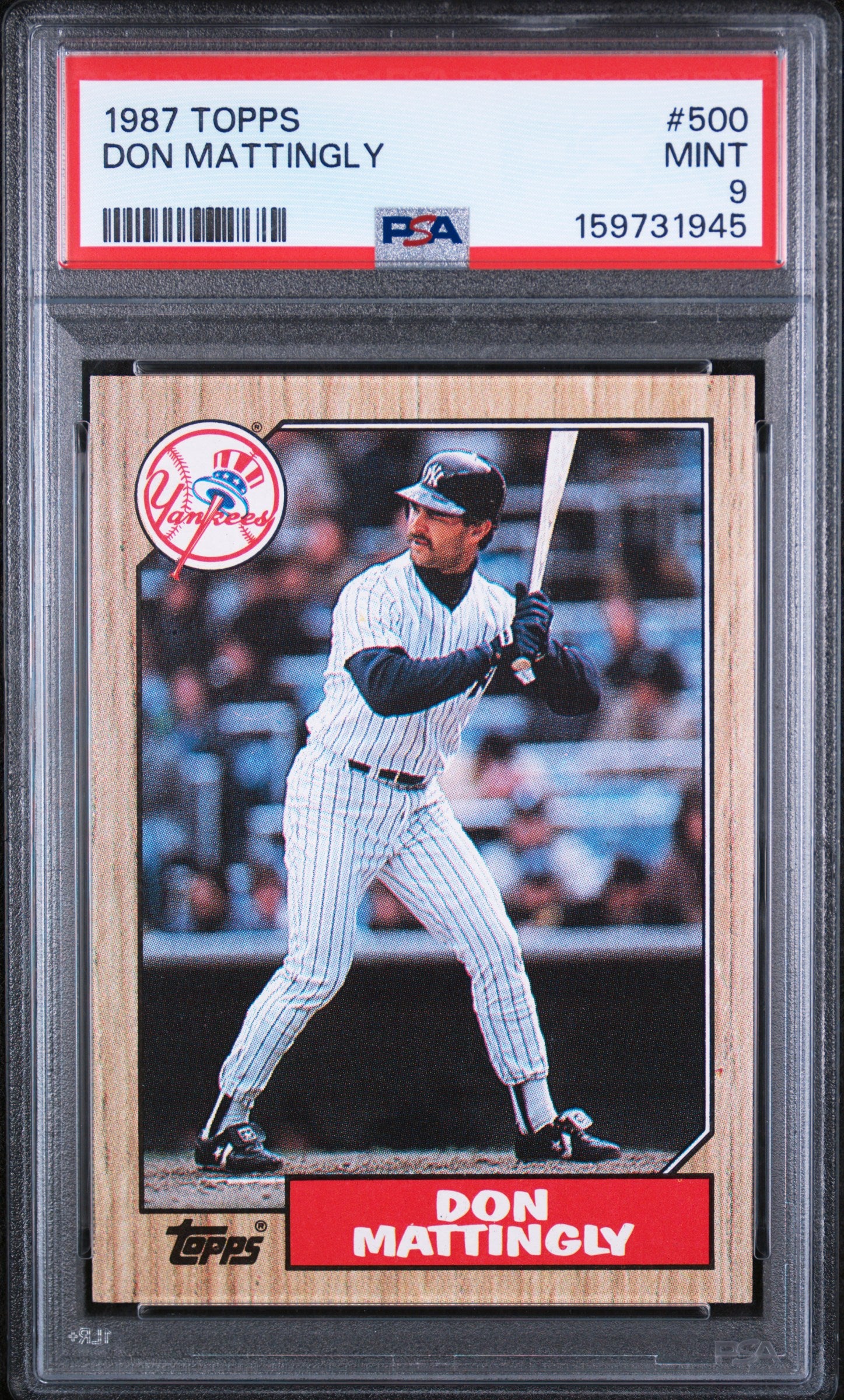 1987 TOPPS 500 DON MATTINGLY PSA 9 - front