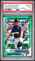 2021 BOWMAN DRAFT CHROME SAPPHIRE EDITION BDC66 HUNTER GOODMAN GREEN PSA 9 - front