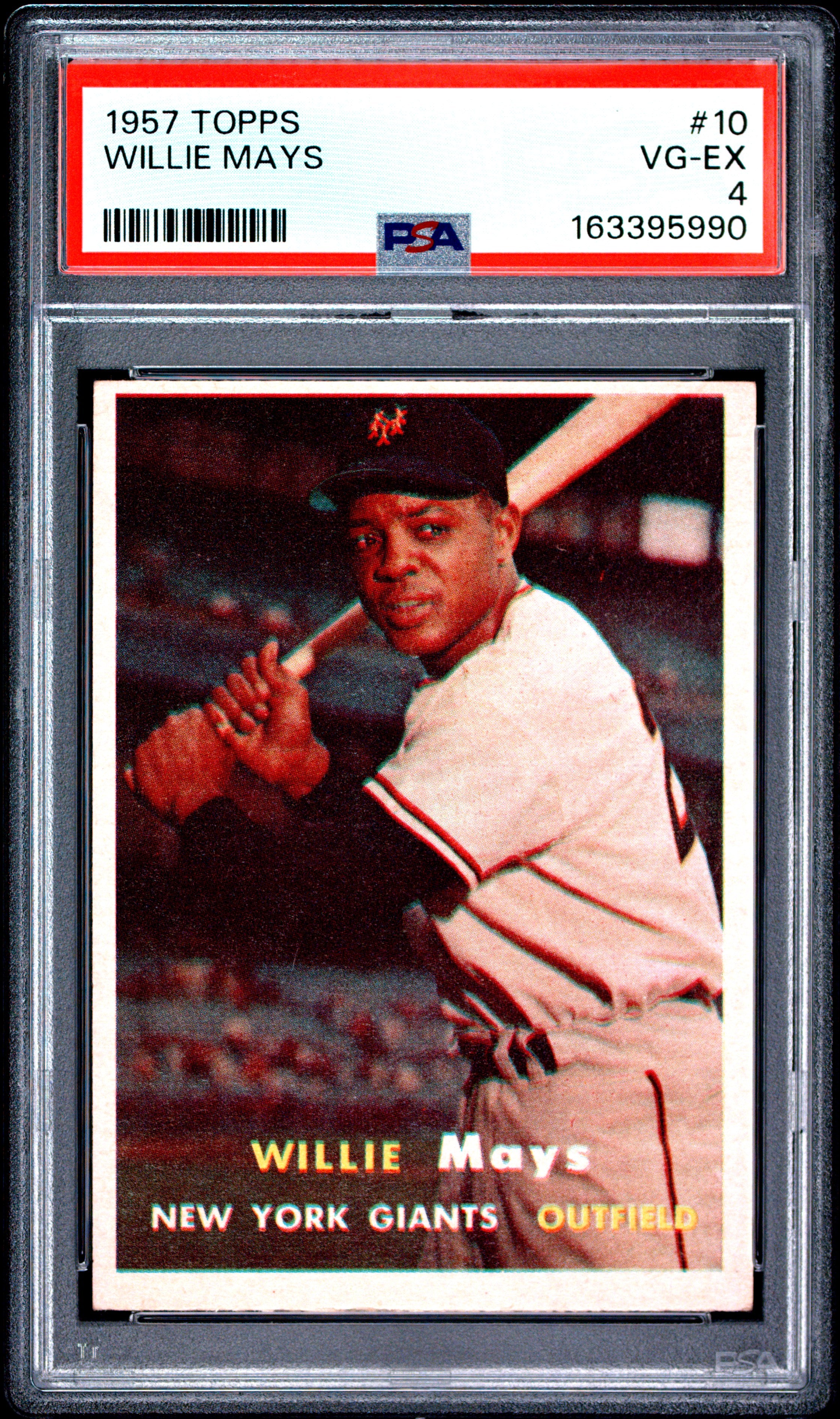 1957 TOPPS 10 WILLIE MAYS PSA 4 - front