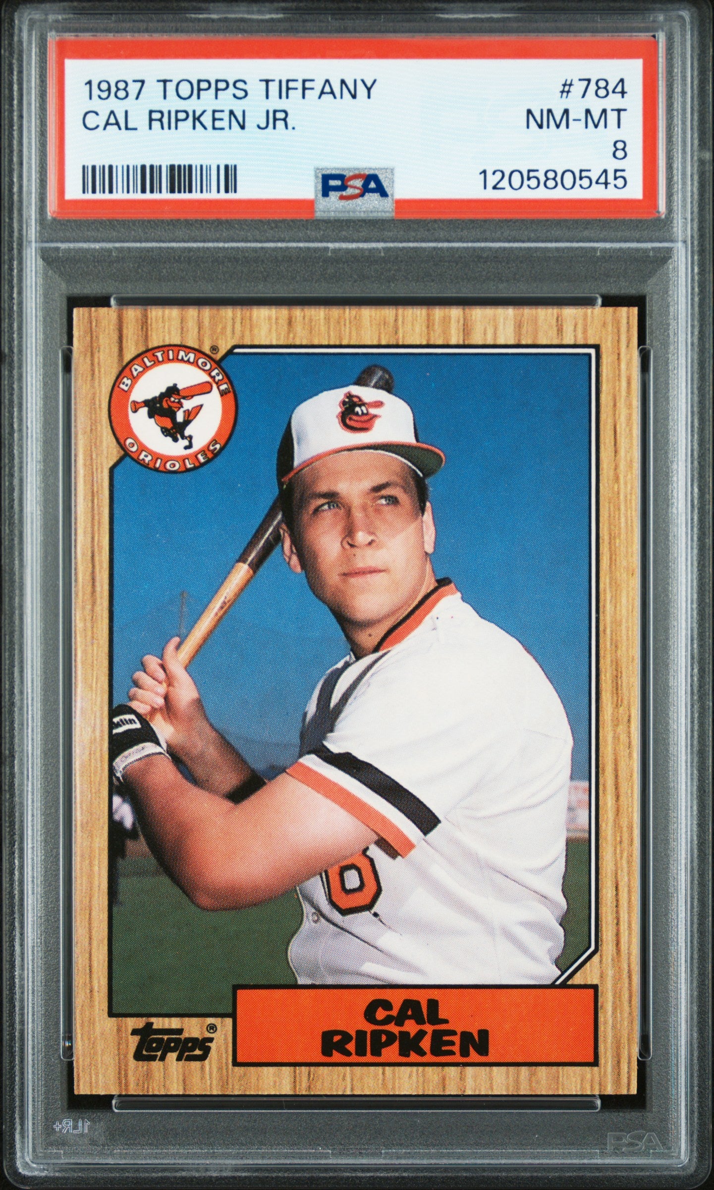 1987 TOPPS TIFFANY 784 CAL RIPKEN JR. PSA 8 - front