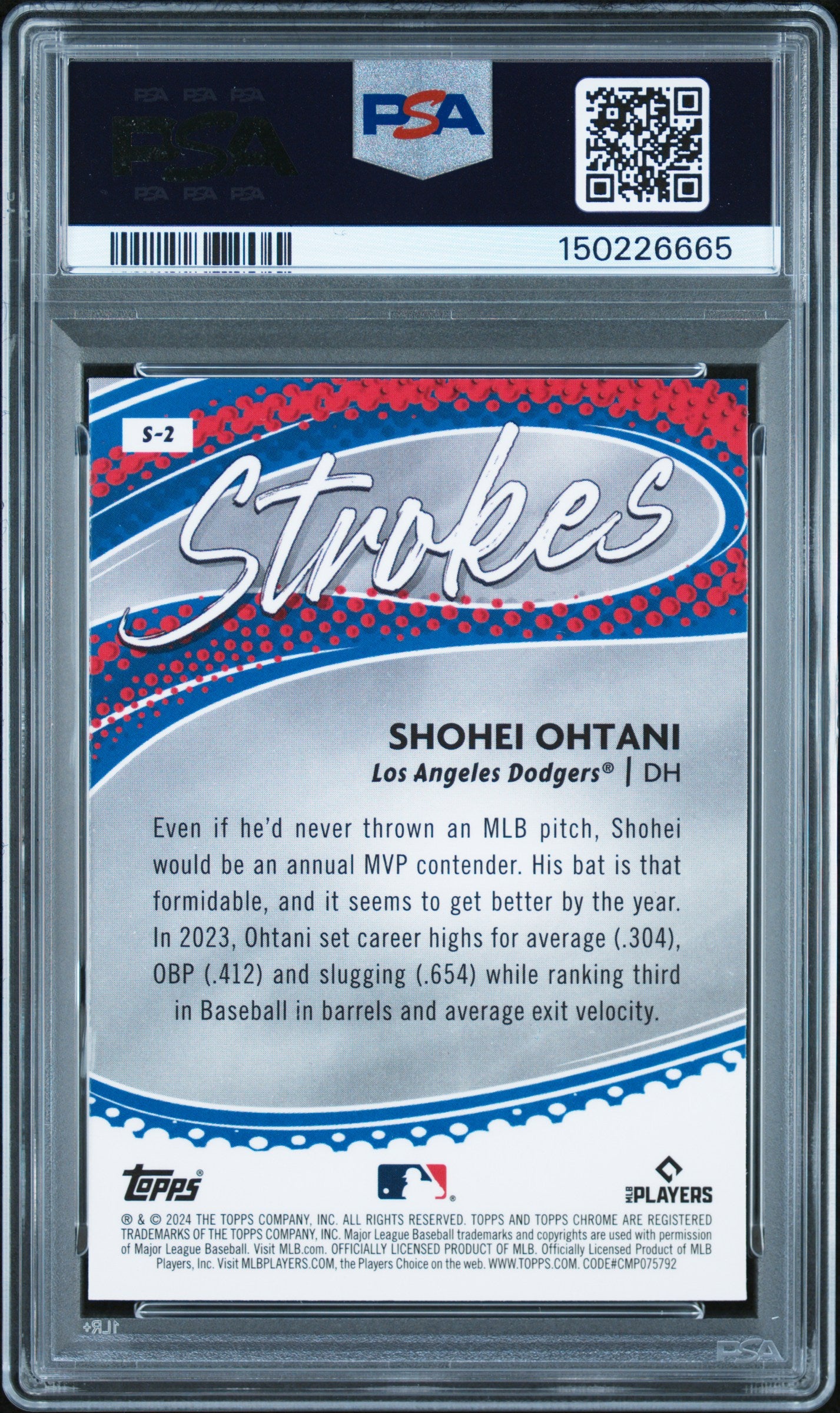 2024 Topps Chrome Strokes S2 Shohei Ohtani PSA 10