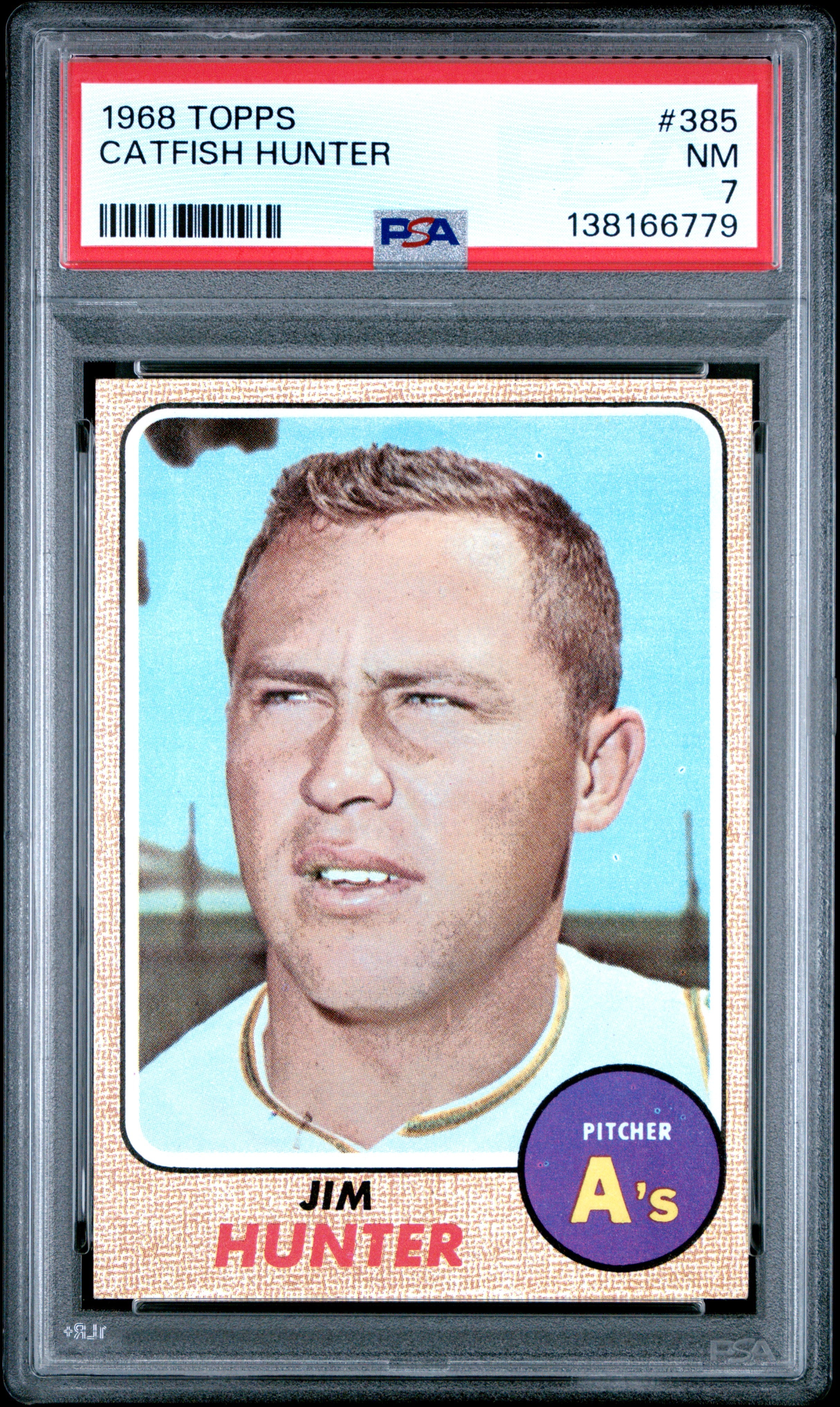 1968 Topps 385 Catfish Hunter PSA 7