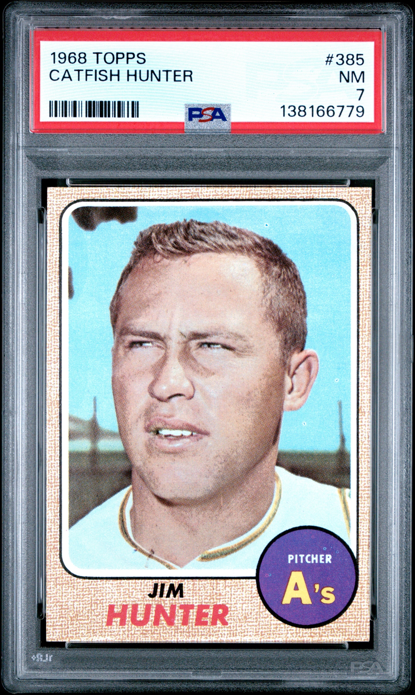 1968 Topps 385 Catfish Hunter PSA 7