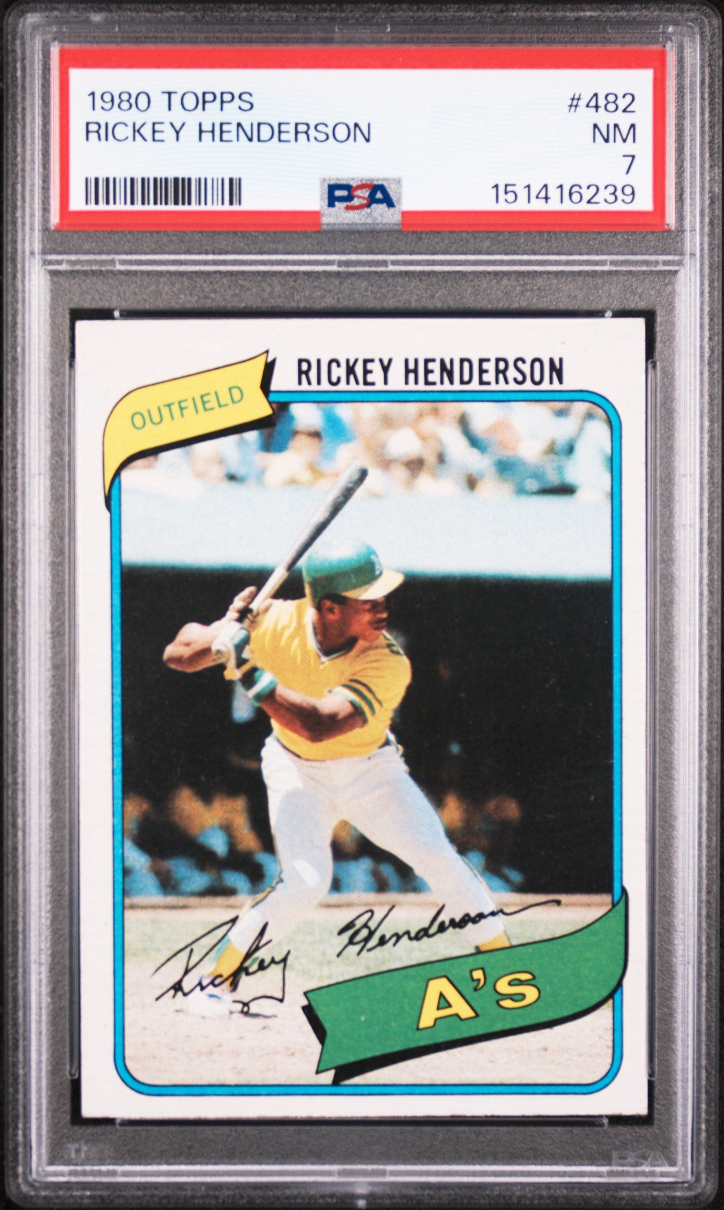 1980 TOPPS 482 RICKEY HENDERSON PSA 7 - front
