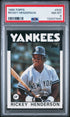 1986 TOPPS 500 RICKEY HENDERSON PSA 8 - front