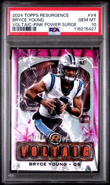 2024 Topps Resurgence Voltaic #V4 Bryce Young, pink Power Surge PSA 10