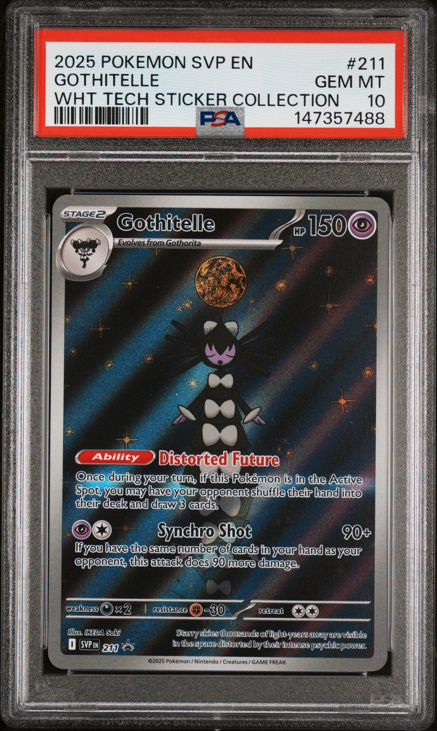 2025 POKEMON SVP EN-SV BLACK STAR PROMO 211 GOTHITELLE WHITE FLARE TECH STICKER COLLECTION PSA 10 - front