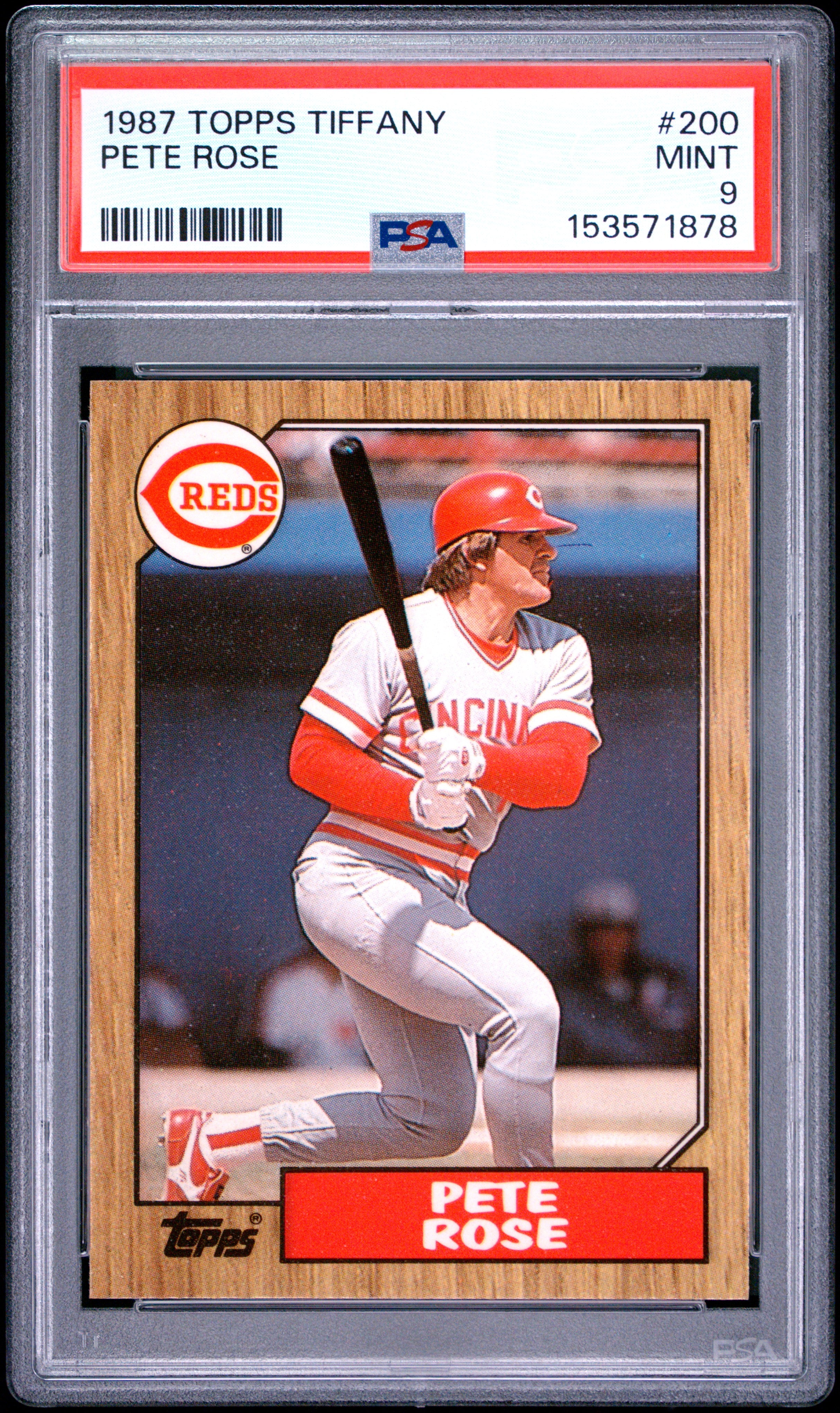 1987 TOPPS TIFFANY 200 PETE ROSE PSA 9 - front