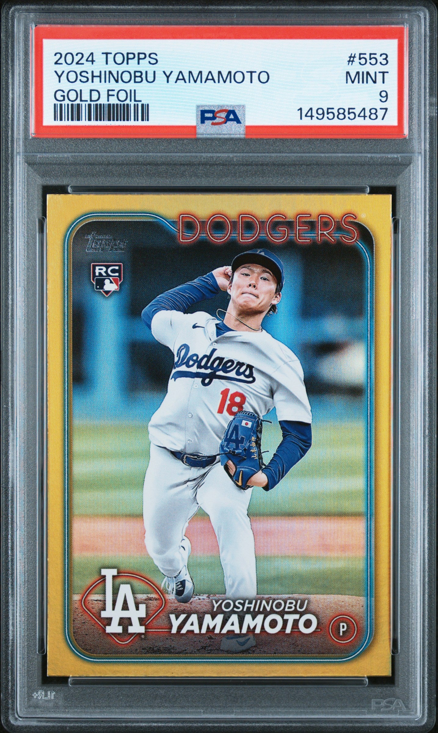2024 Topps 553 Yoshinobu Yamamoto Gold Foil PSA 9