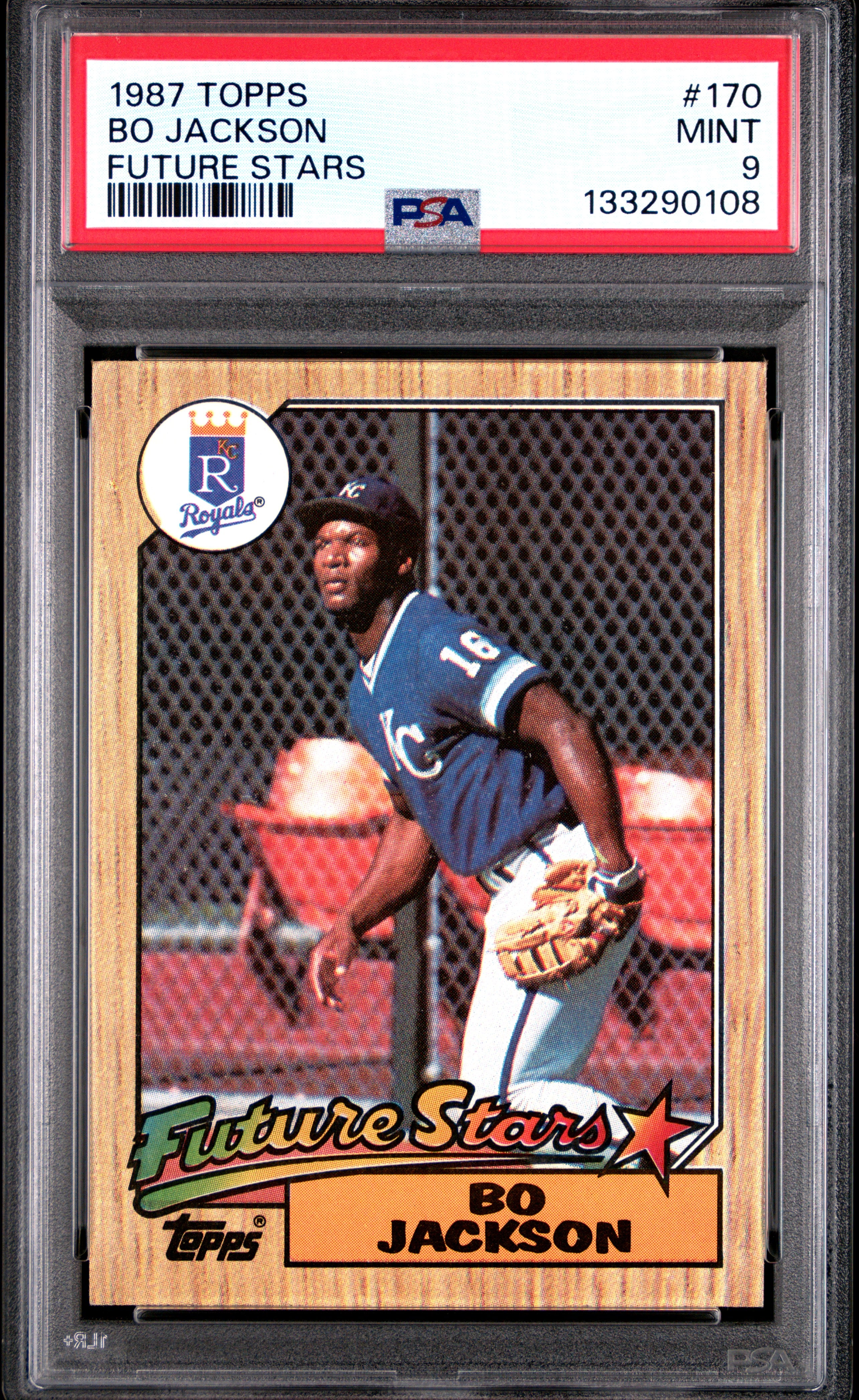 1987 TOPPS 170 BO JACKSON FUTURE STARS PSA 9 - front