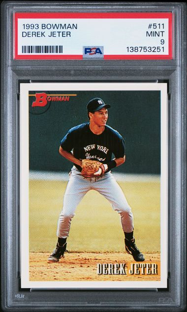 1993 Bowman #511 Derek Jeter rookie card has been graded PSA 9