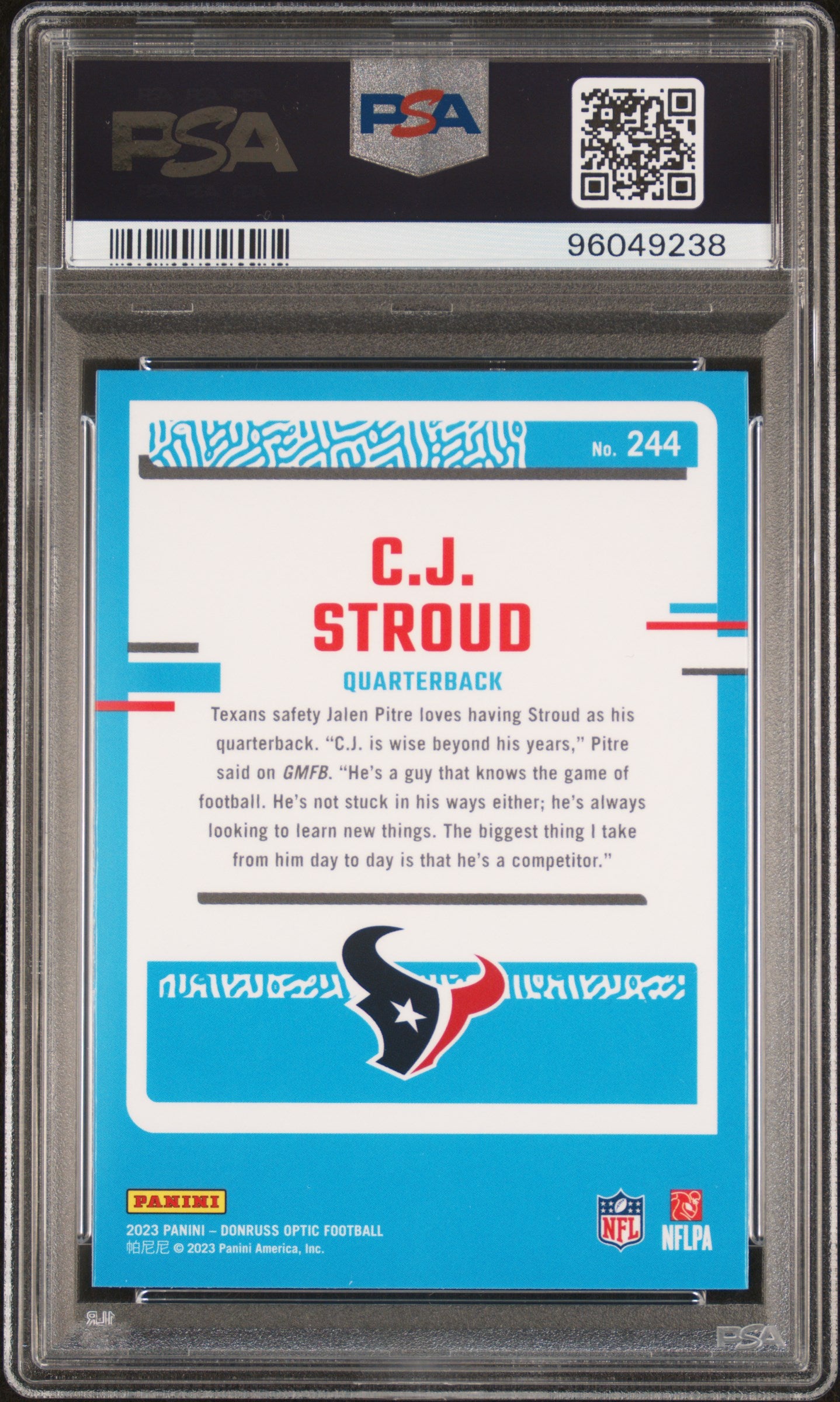 2023 Panini Donruss Optic 244 Cj Stroud PSA 10
