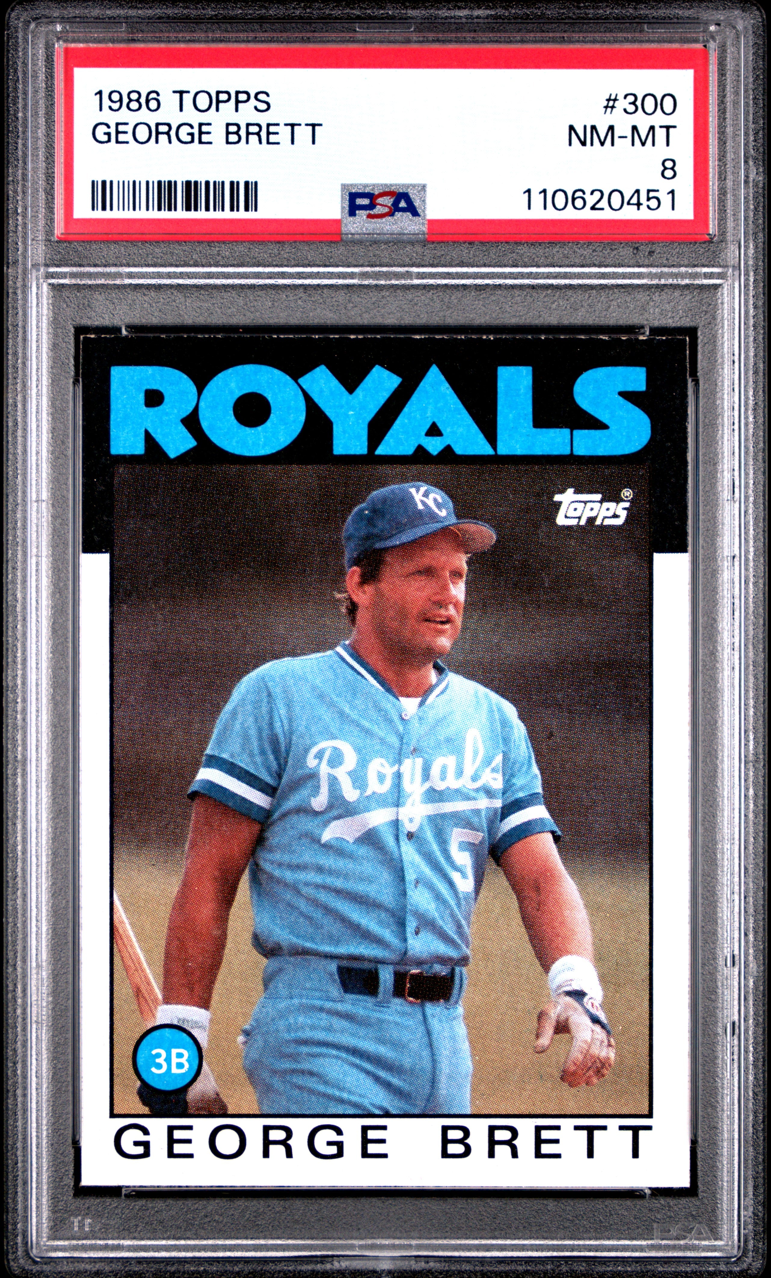 1986 TOPPS 300 GEORGE BRETT PSA 8 - front