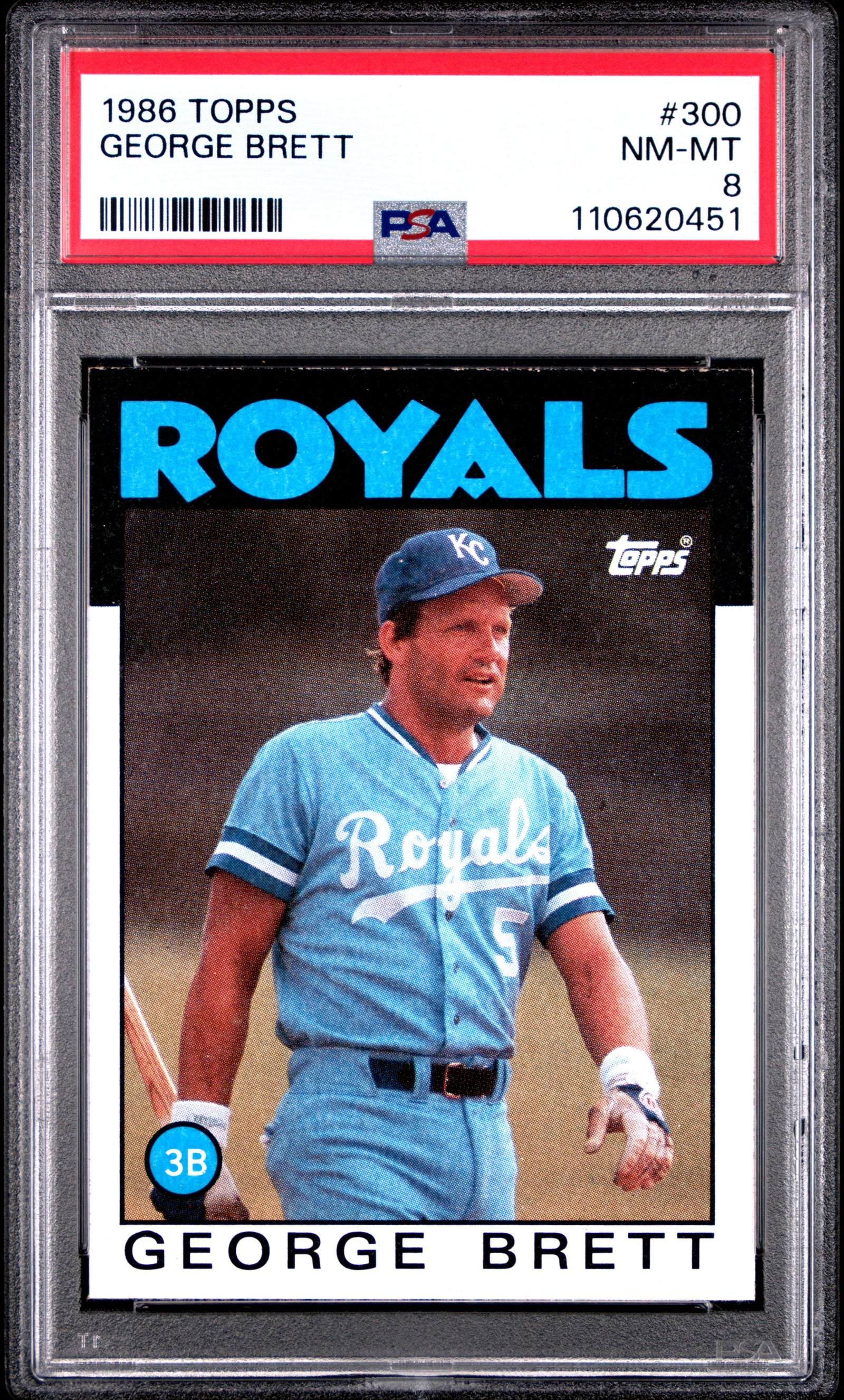 1986 TOPPS 300 GEORGE BRETT PSA 8 - front