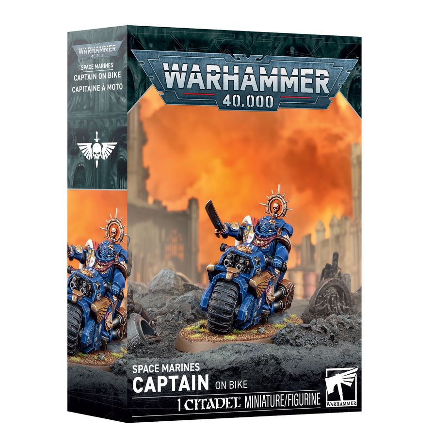 Warhammer 40k Space Marines Captain on Bike (Pre-Sale, 10/3)
