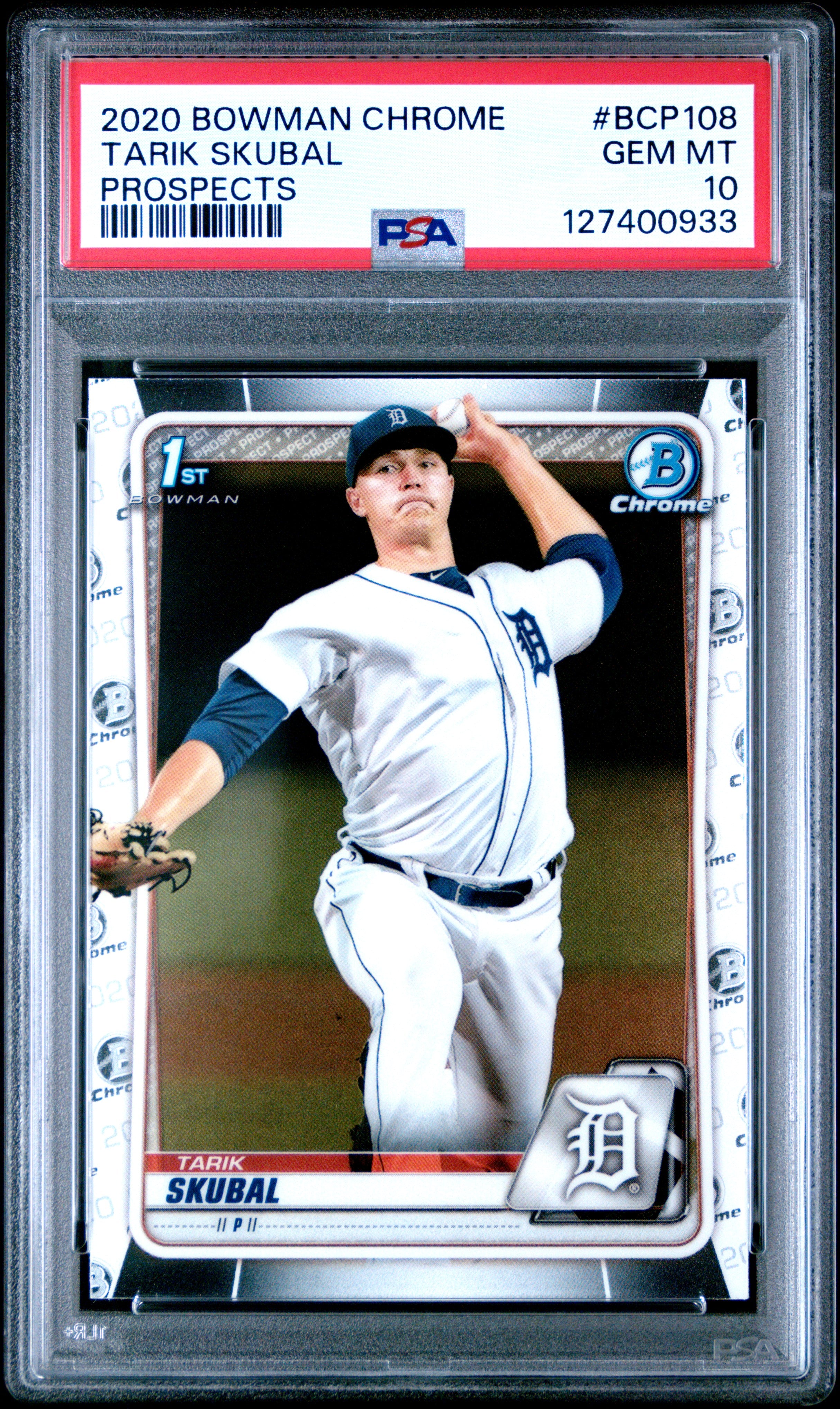 2020 BOWMAN CHROME PROSPECTS BCP108 TARIK SKUBAL PSA 10 - front