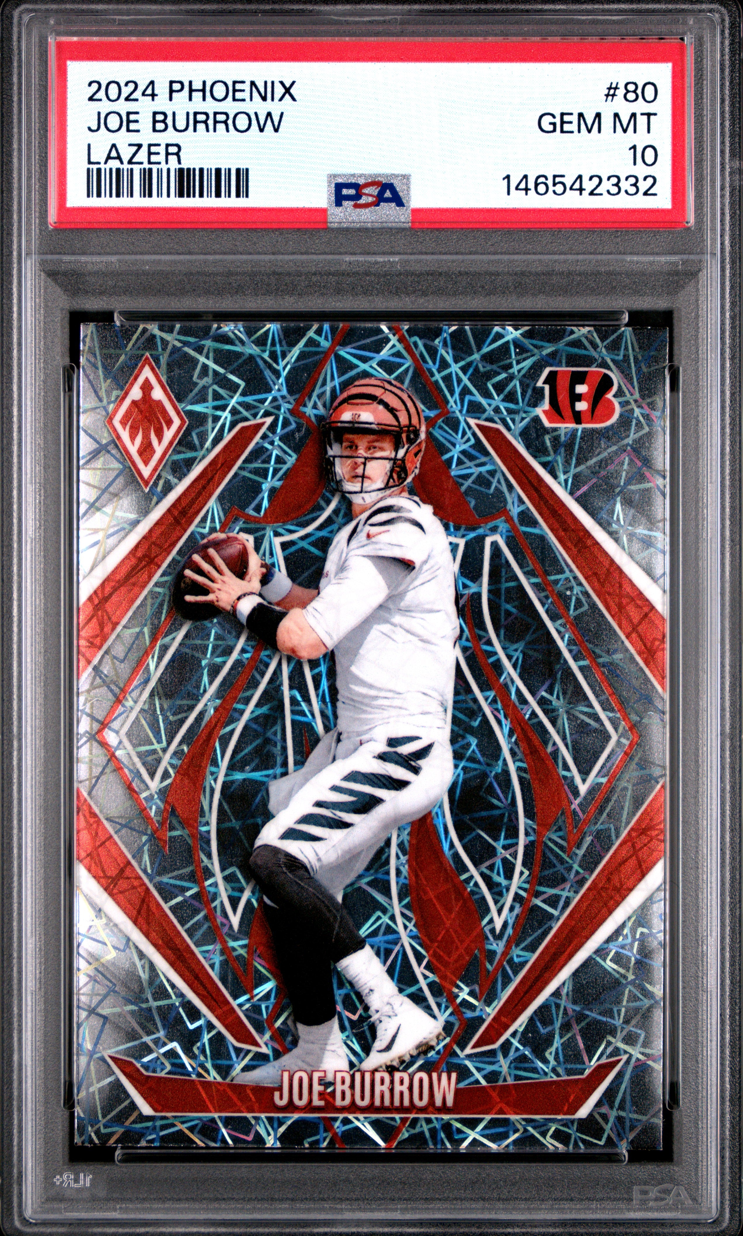 2024 Panini Phoenix 80 Joe Burrow Lazer PSA 10