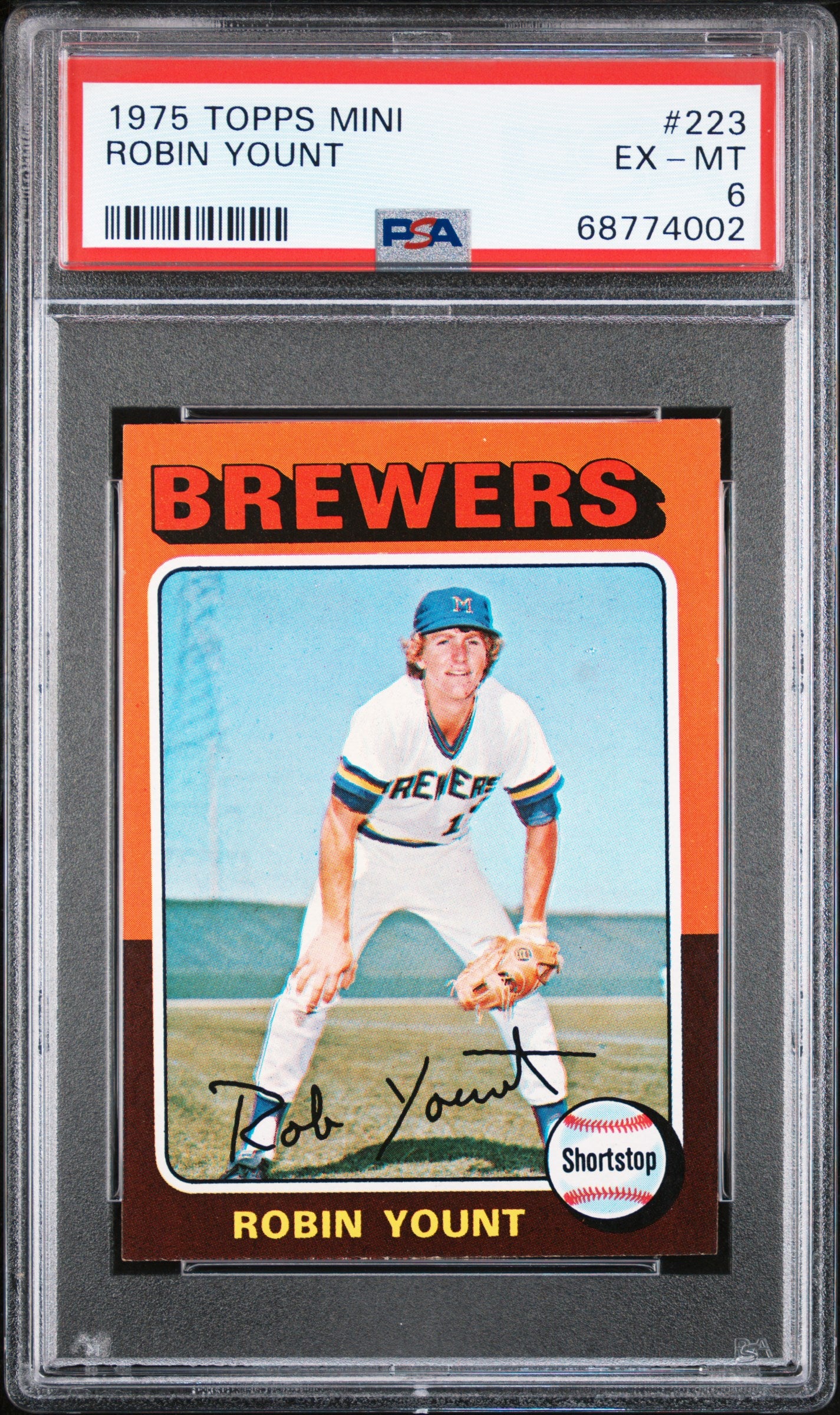 1975 Topps Mini 223 Robin Yount PSA 6