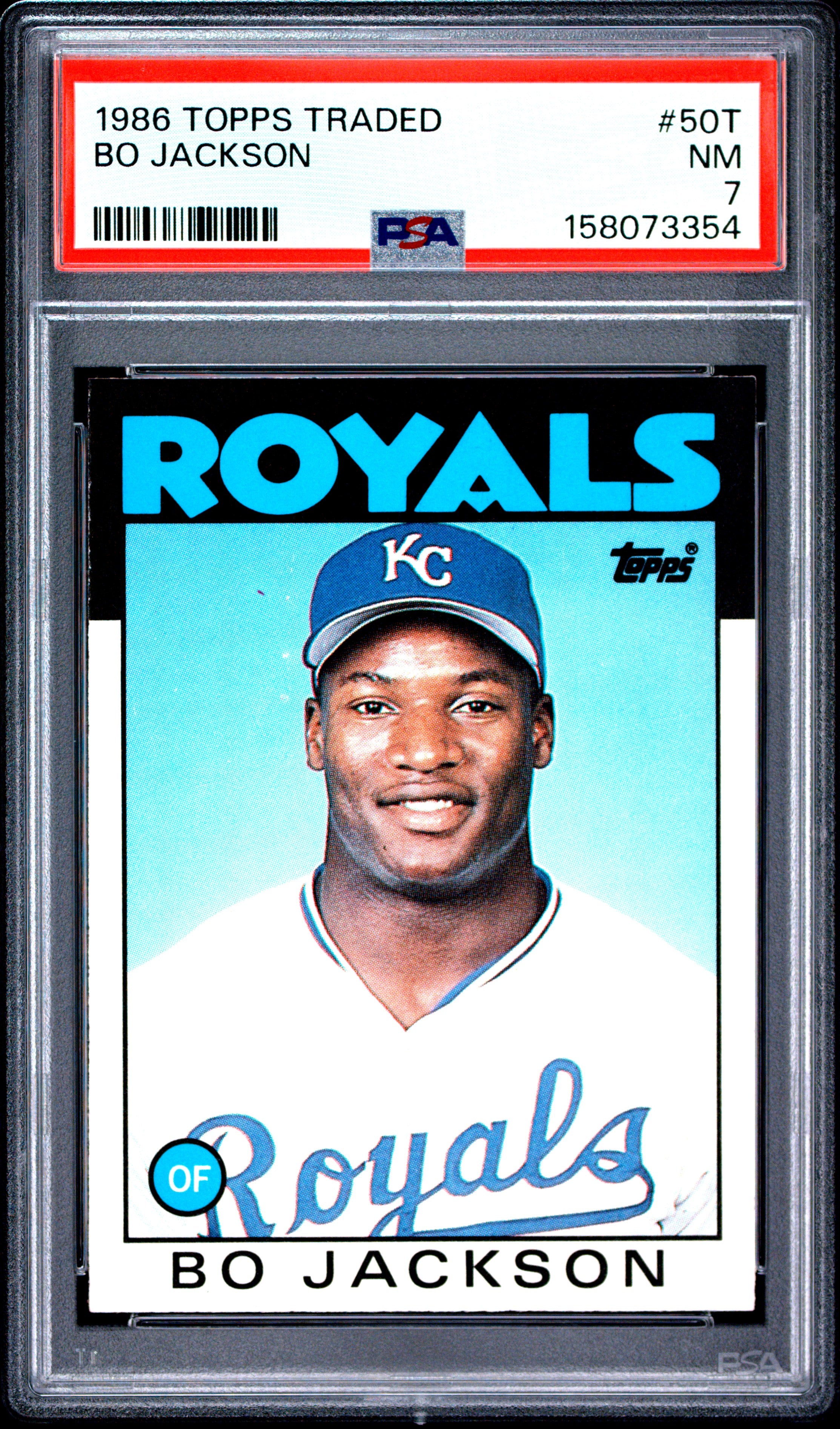 1986 TOPPS TRADED 50T BO JACKSON PSA 7 - front