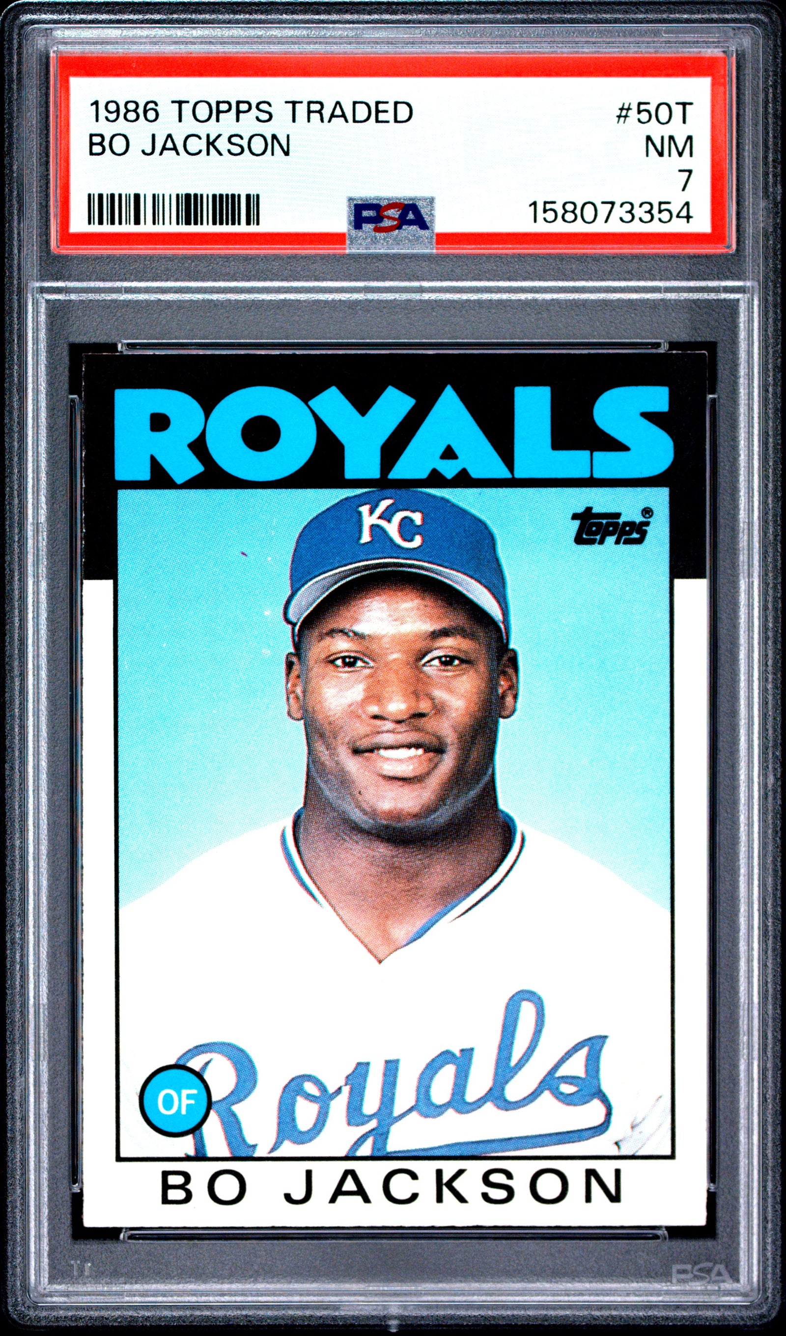 1986 TOPPS TRADED 50T BO JACKSON PSA 7 - front